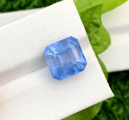 Asscher Cut Santa Maria Blue Color Aquamarine Gemstone, Loose Gemstone, Aquamarine Faceted Cut Stone, Gemstone Jewelry - 6.15 CT