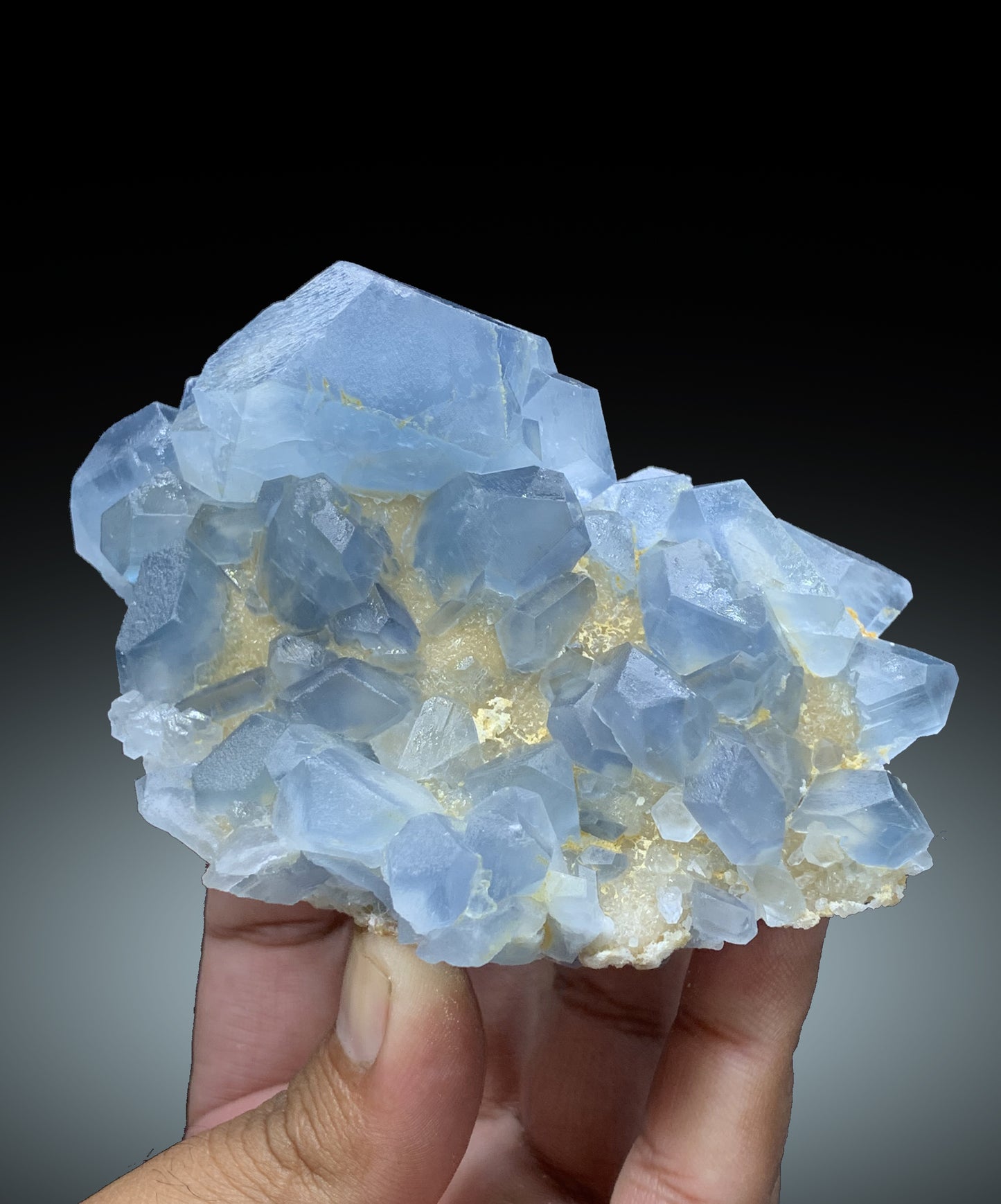 Natural Blue Color Celestine Cluster, Celestine Bunch, Fine Mineral, Celestine Specimen from Baghdis Mine Afghanistan - 672 gram