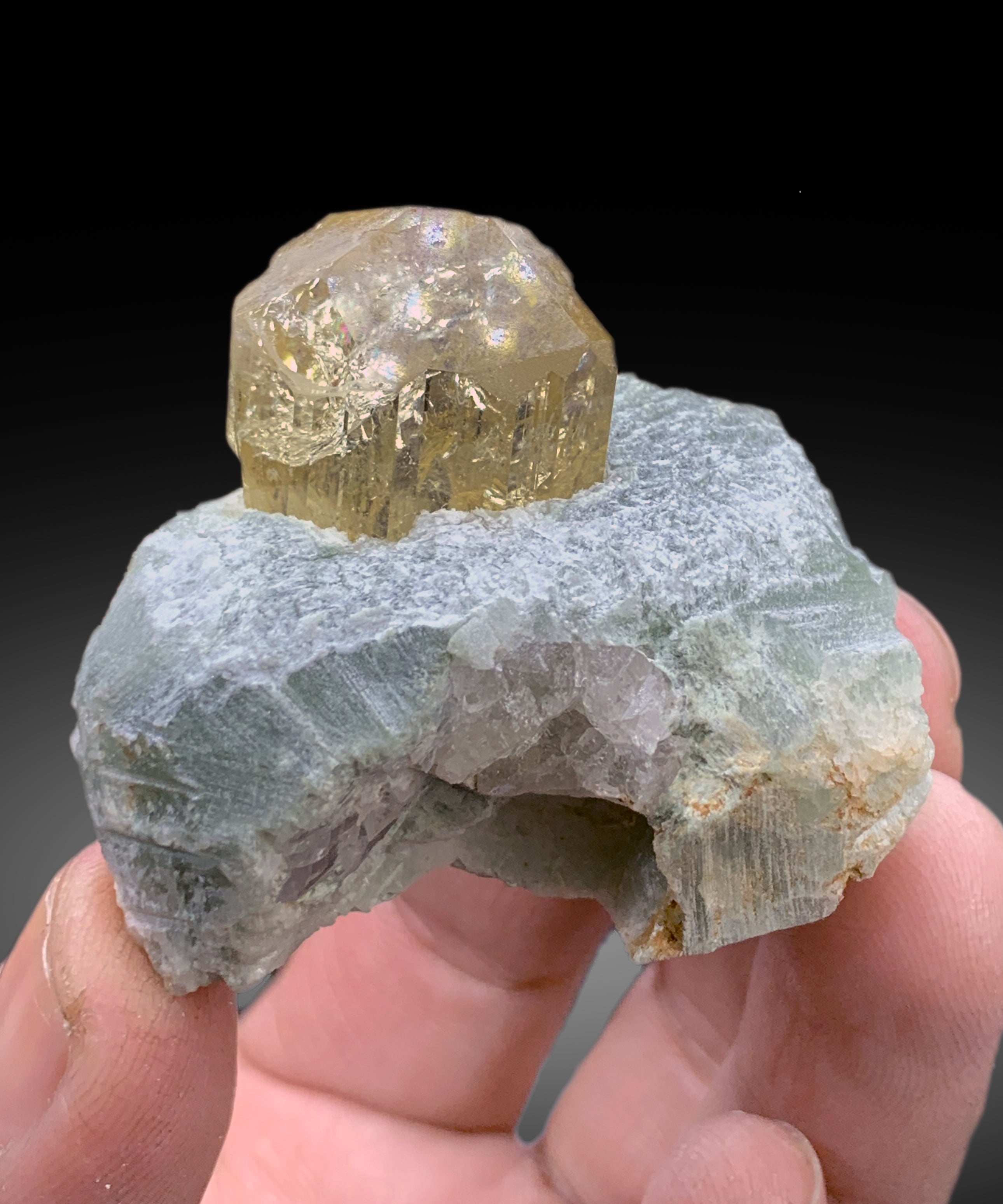 Natural Yellow Scapolite Crystal on Matrix from Afghanistan - 62 gram