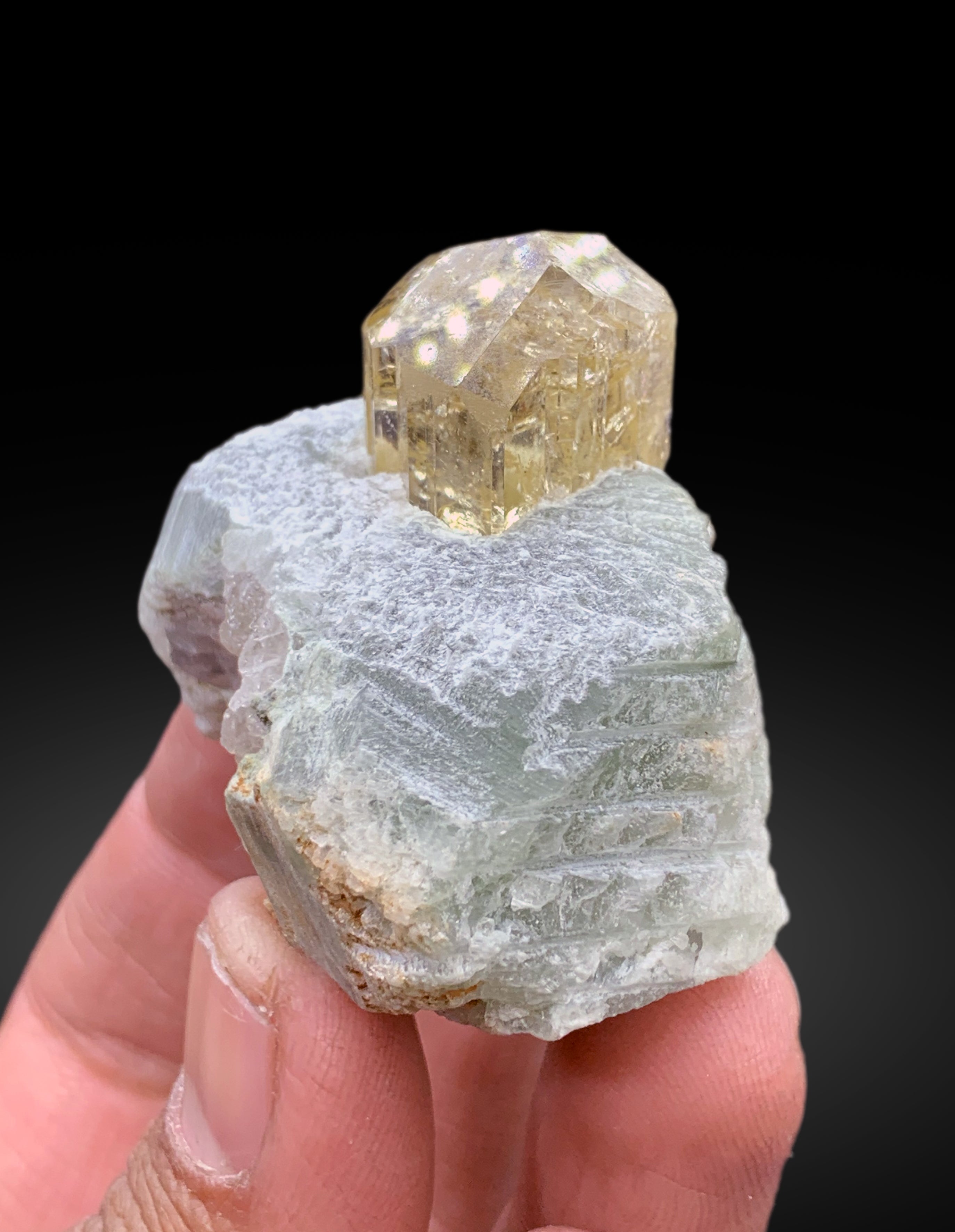 Natural Yellow Scapolite Crystal on Matrix from Afghanistan - 62 gram