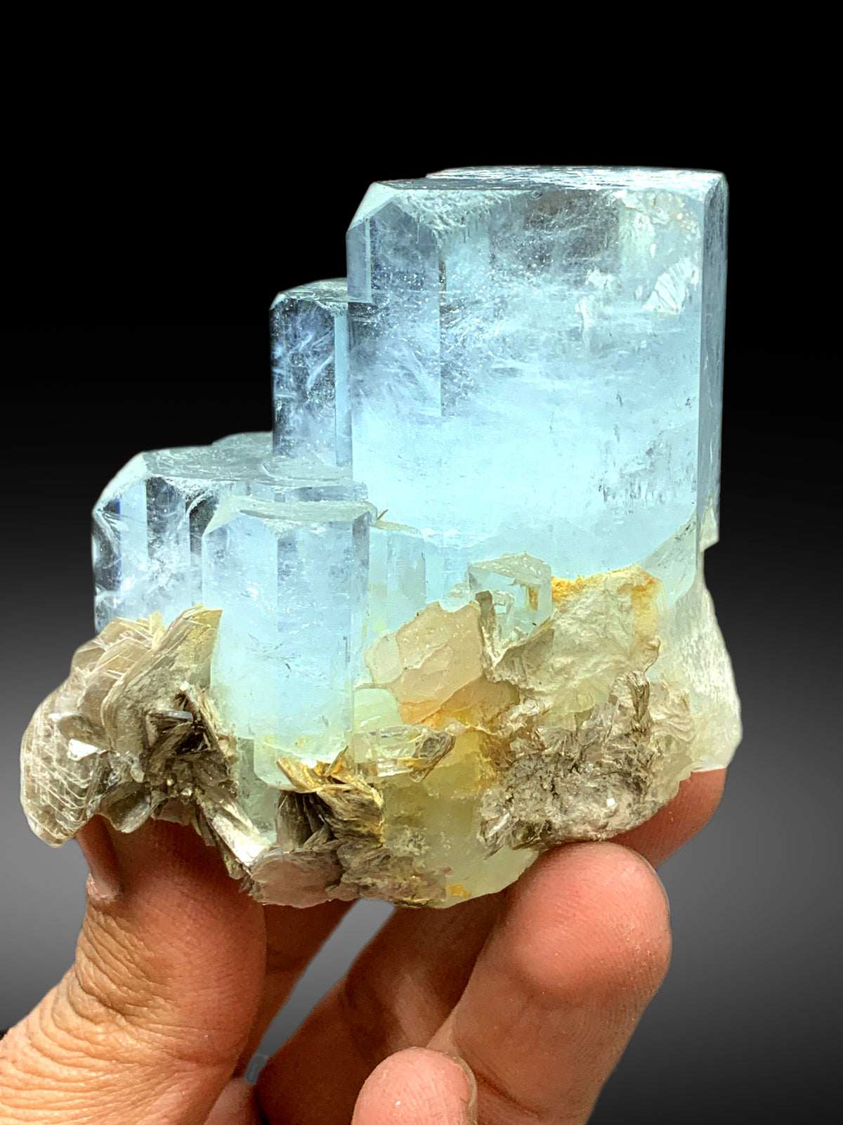 Stepped Sky Blue Aquamarine with Mica from Pakistan - 262 gram