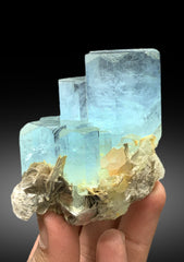 Stepped Sky Blue Aquamarine with Mica from Pakistan - 262 gram