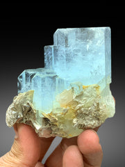 Stepped Sky Blue Aquamarine with Mica from Pakistan - 262 gram