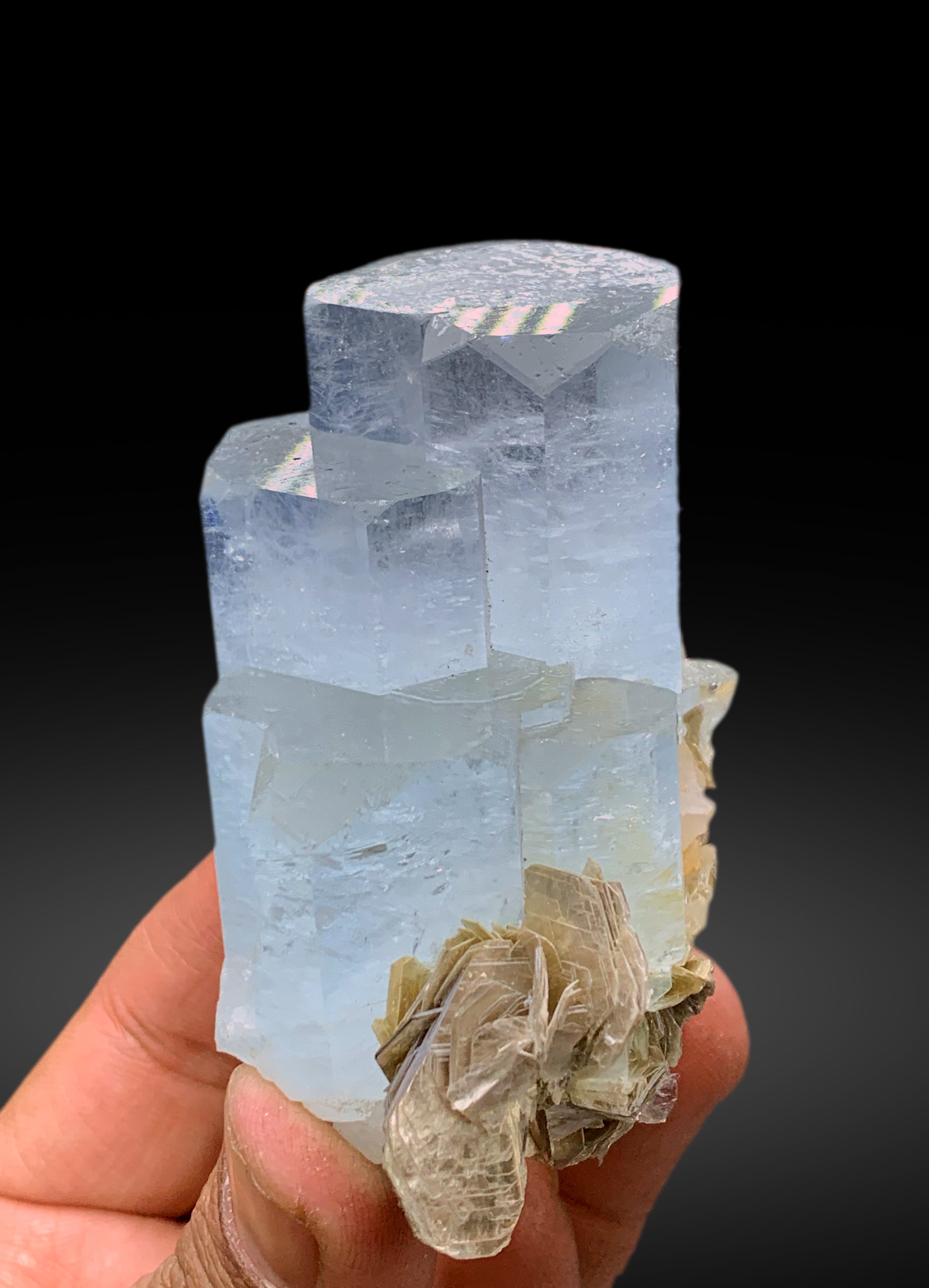 Stepped Sky Blue Aquamarine with Mica from Pakistan - 262 gram