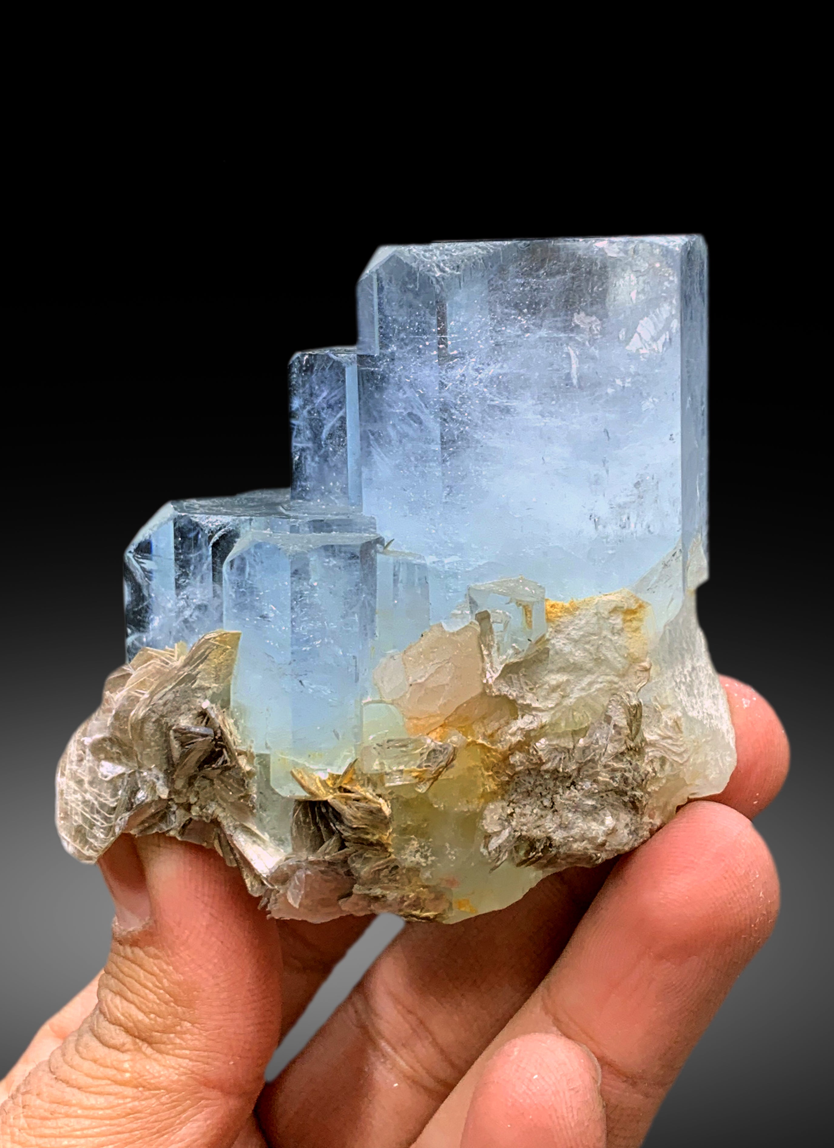 Stepped Sky Blue Aquamarine with Mica from Pakistan - 262 gram