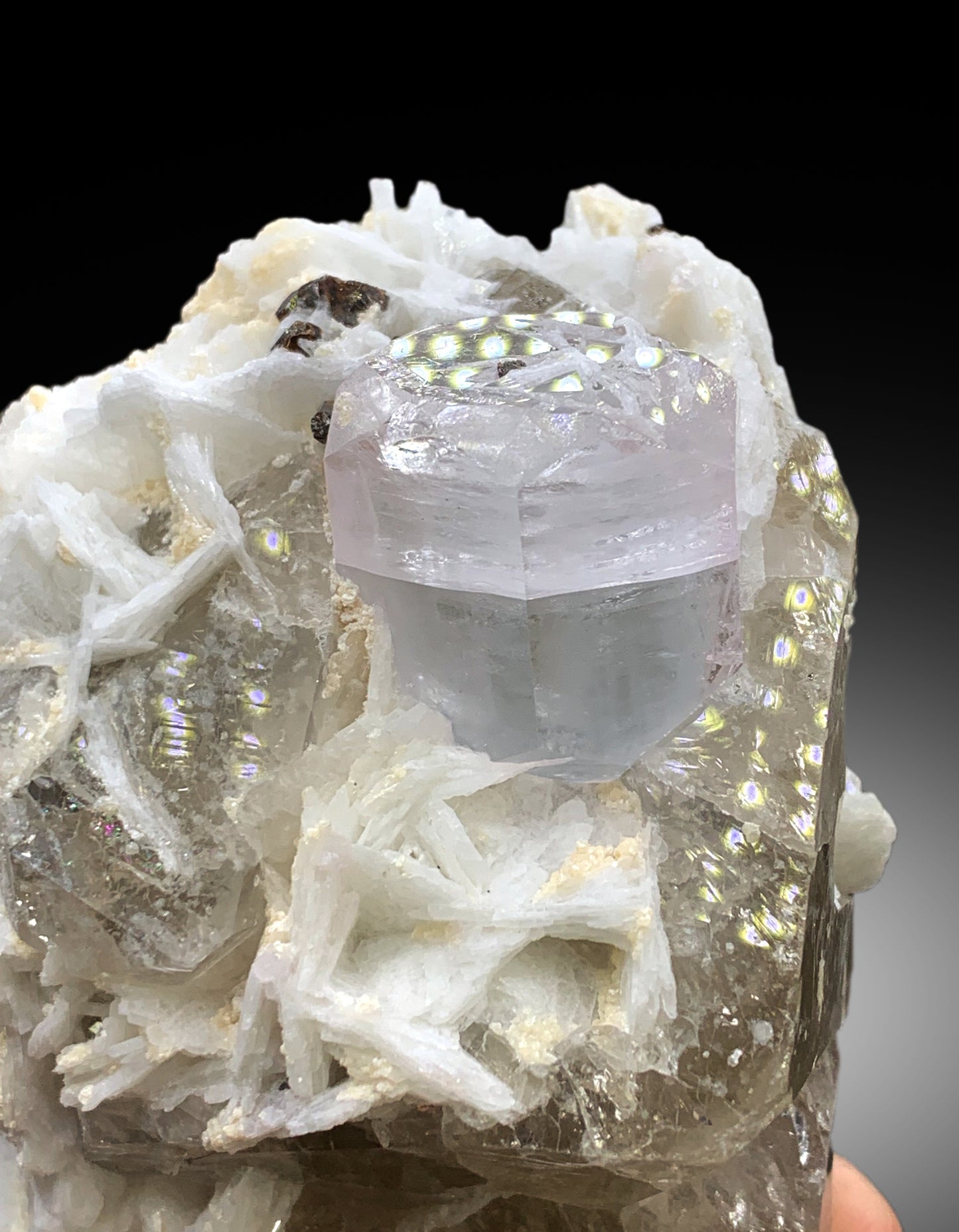 Natural AquaMorganite with Smoky Quartz and Cleavelandite Albite Specimen from Afghanistan - 404 gram