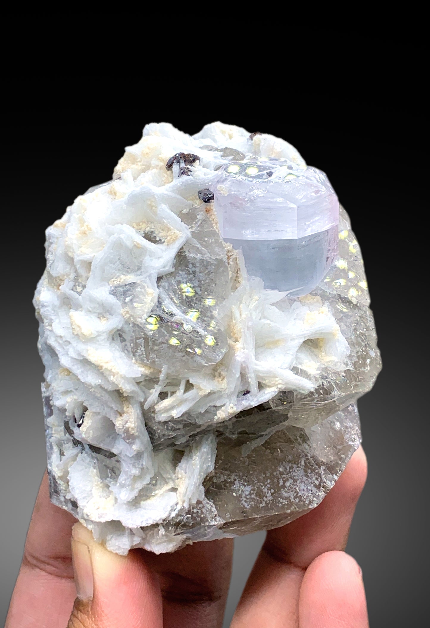 Natural AquaMorganite with Smoky Quartz and Cleavelandite Albite Specimen from Afghanistan - 404 gram