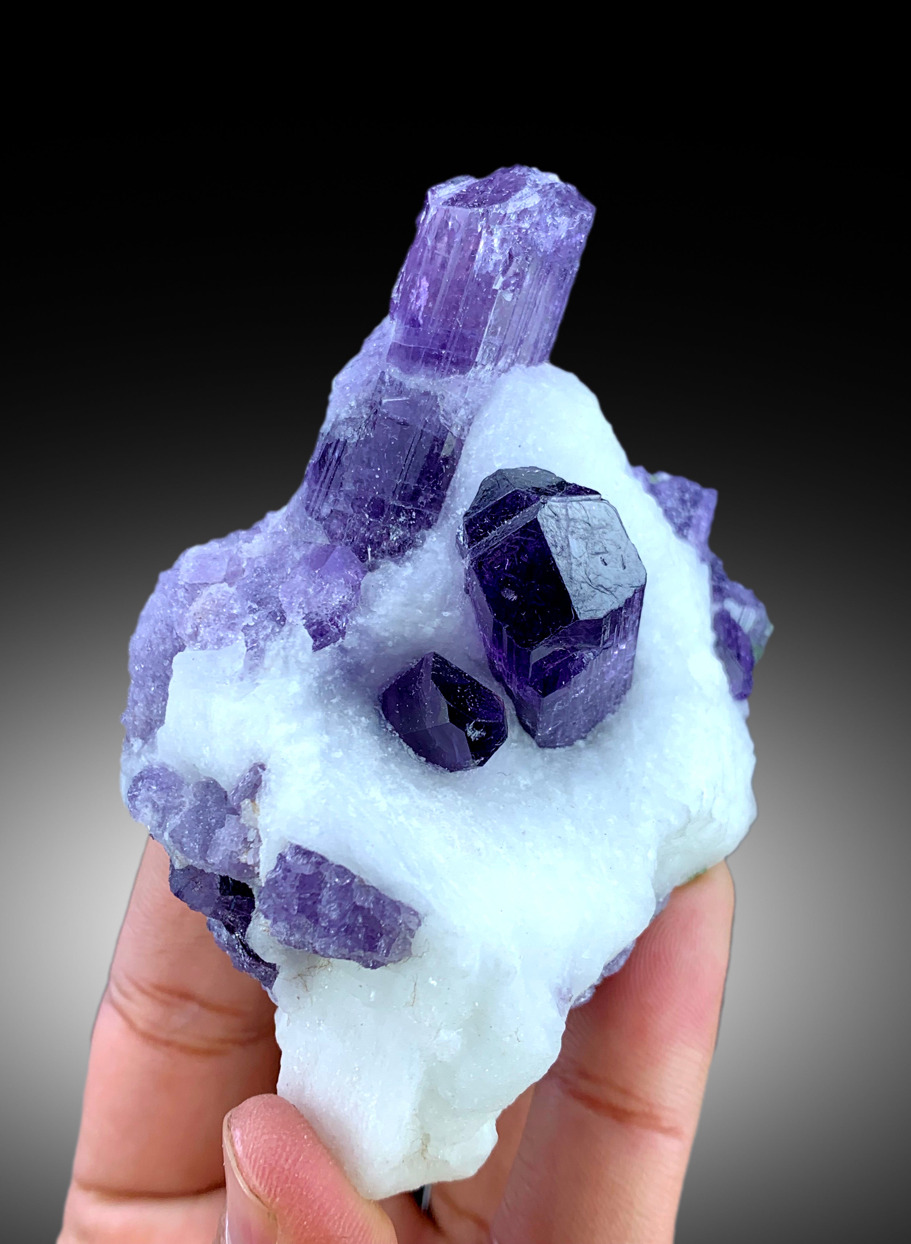 Purple Scapolite Crystals on Matrix, Scapolite Specimen, Raw Mineral, Crystal Specimen, Scapolite from Afghanistan - 196 gram