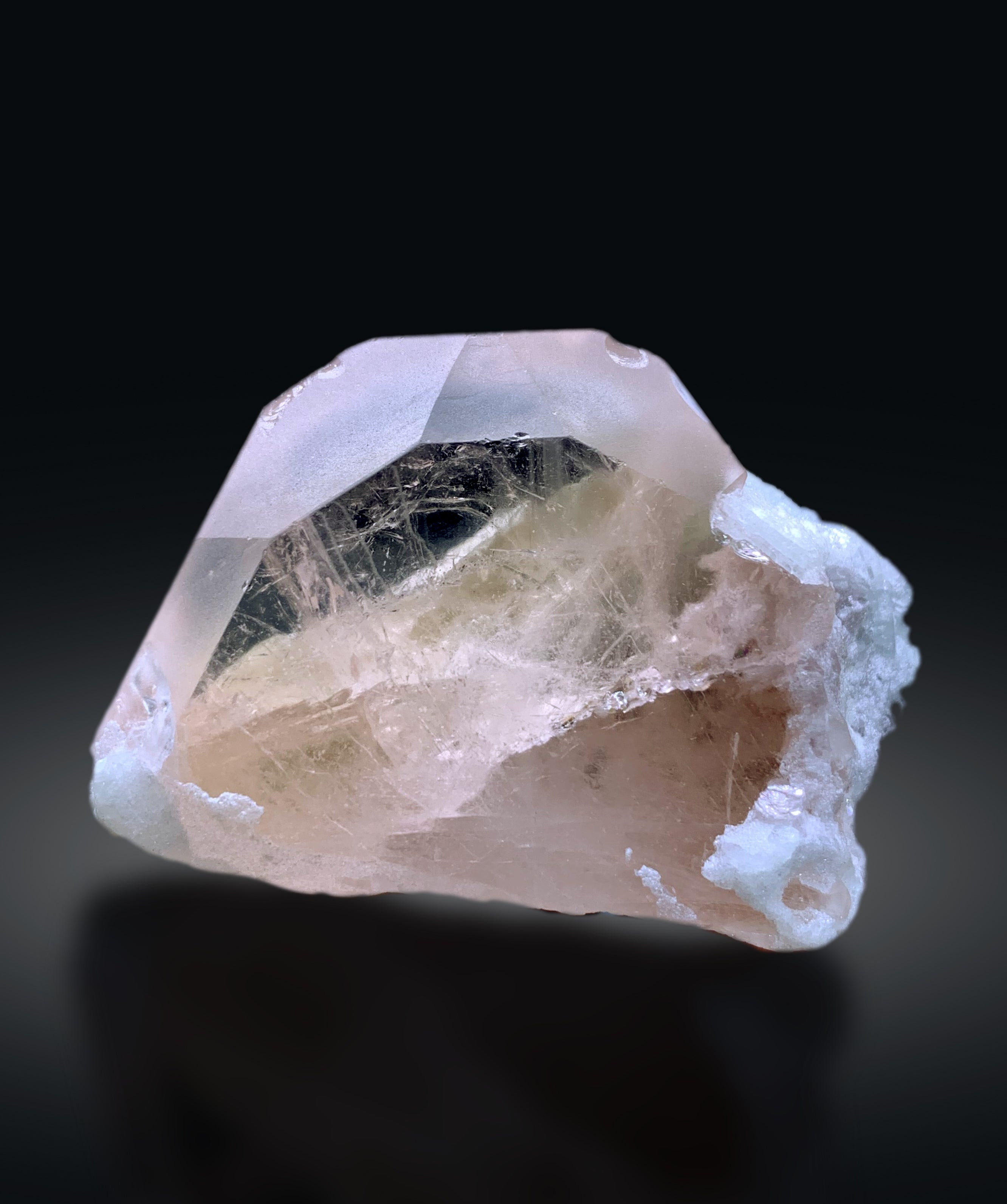 Peach Pink Morganite on Albite from Afghanistan - 62 gram