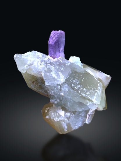 Pink Kunzite with Microlite on Quartz from Afghanistan - 214 gram
