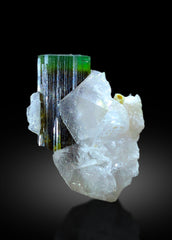 Natural Green Cap Tourmaline with Quartz, Tourmaline Specimen, Raw Mineral, Tourmaline from Astak Nala Mine Skardu Pakistan - 16 gram