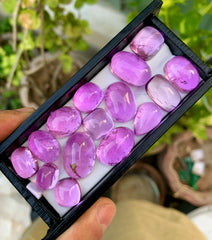 Fuchsia Pink Kunzite Cabochons, Kunzite Necklace, Kunzite Parcel, Kunzite Jewellry, Jewellry Making, Kunzite From Afghanistan - 230.50 Carat