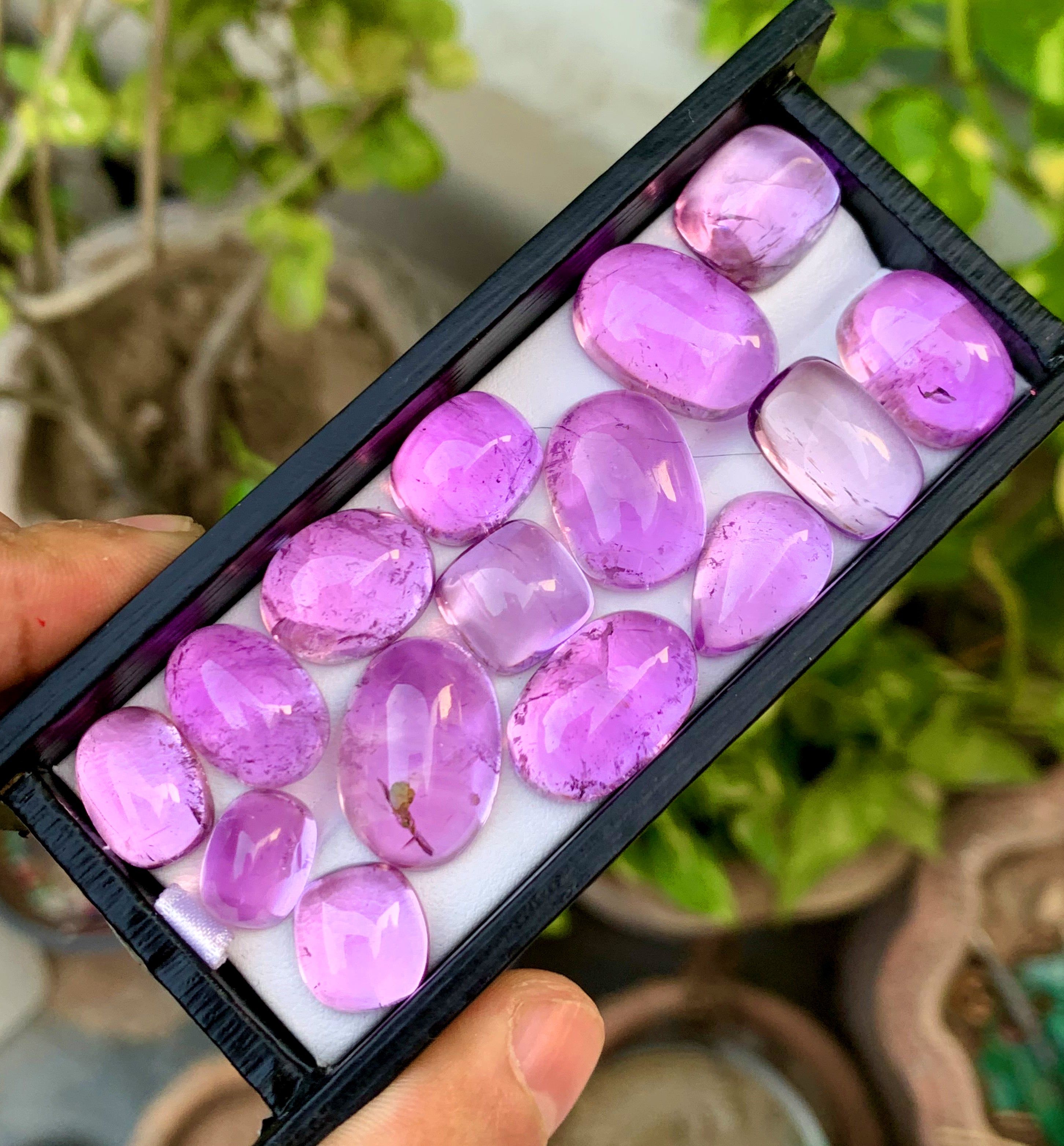 Fuchsia Pink Kunzite Cabochons, Kunzite Necklace, Kunzite Parcel, Kunzite Jewellry, Jewellry Making, Kunzite From Afghanistan - 230.50 Carat