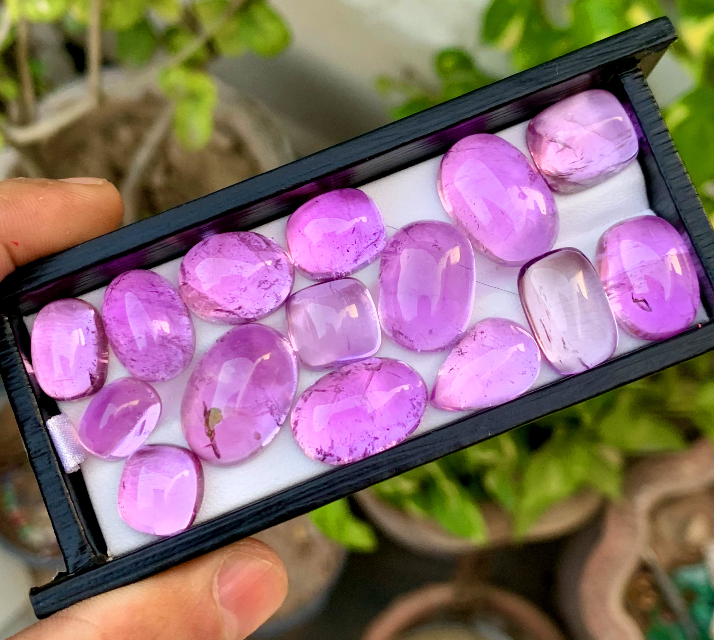 Fuchsia Pink Kunzite Cabochons, Kunzite Necklace, Kunzite Parcel, Kunzite Jewellry, Jewellry Making, Kunzite From Afghanistan - 230.50 Carat