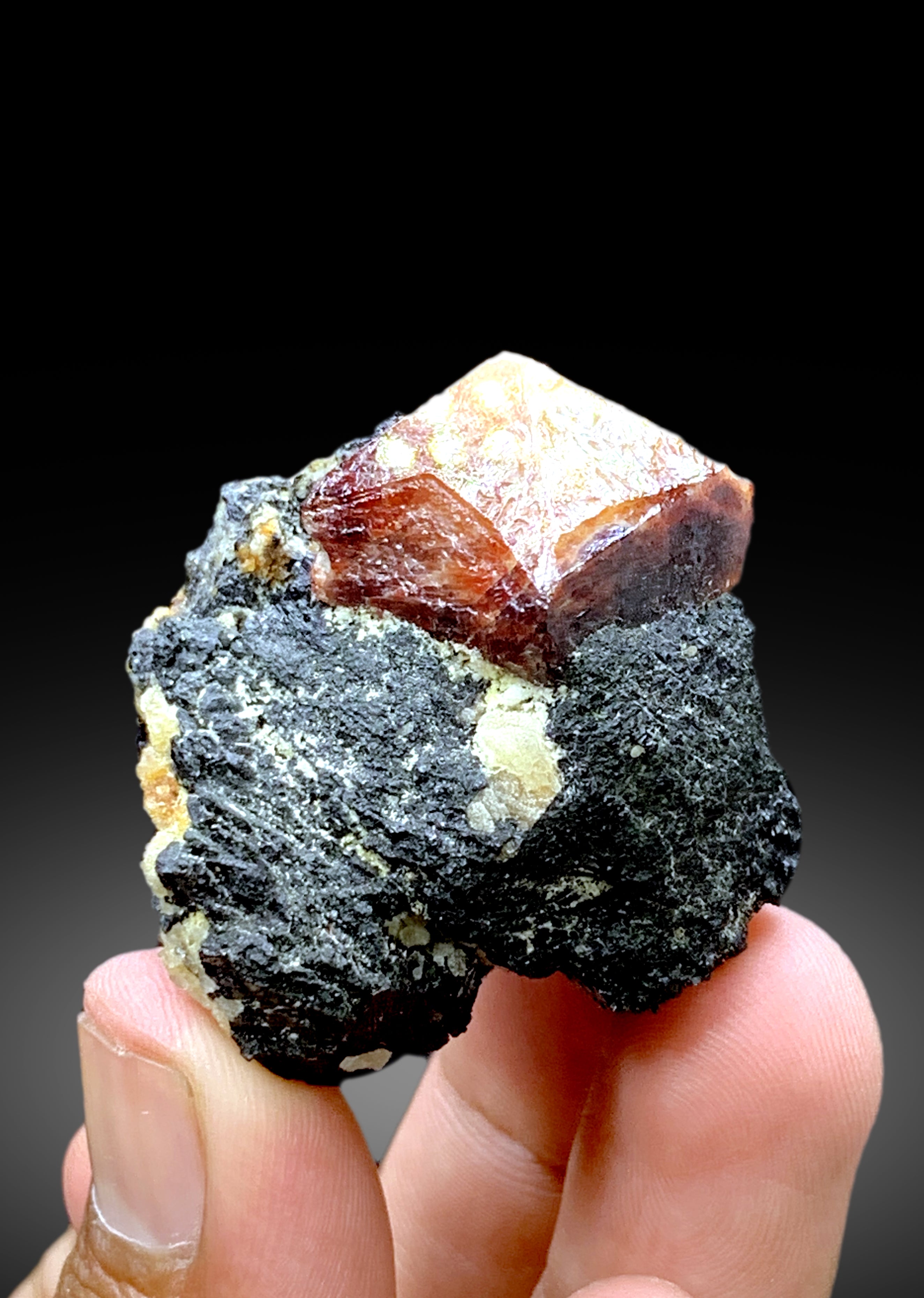 Natural Red Color Zircon Crystal on Matrix from Skardu Pakistan - 73 gram