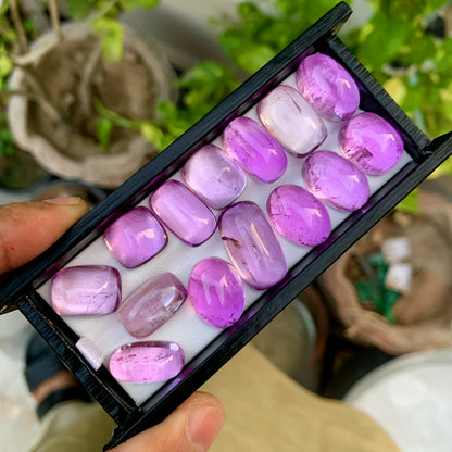 Fuchsia Pink Kunzite Cabochons, Kunzite Necklace, Kunzite Parcel, Kunzite Jewellry, Jewellry Making, Kunzite From Afghanistan - 208.55 Carat