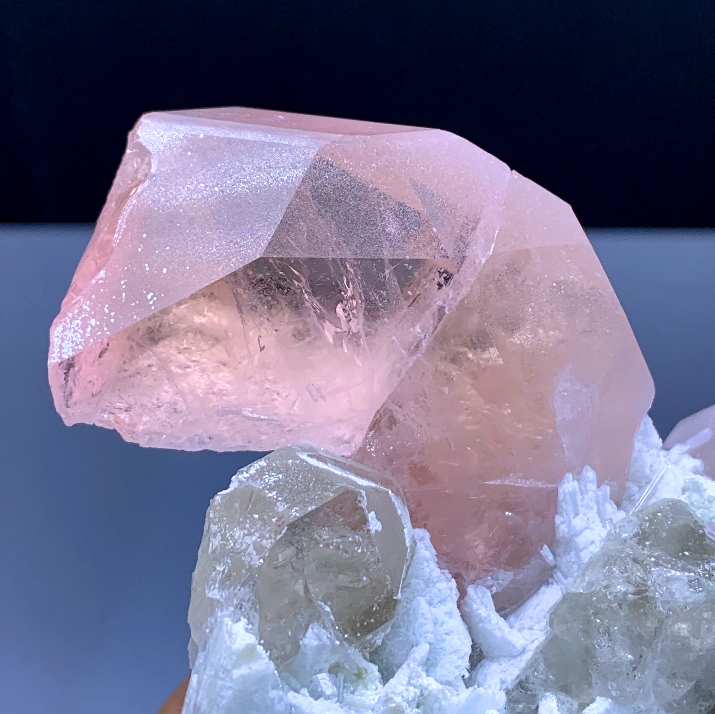 Pink Morganite with Kunzite on Quartz from Afghanistan - 220 grams