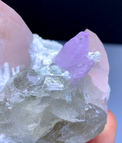 Pink Morganite with Kunzite on Quartz from Afghanistan - 220 grams