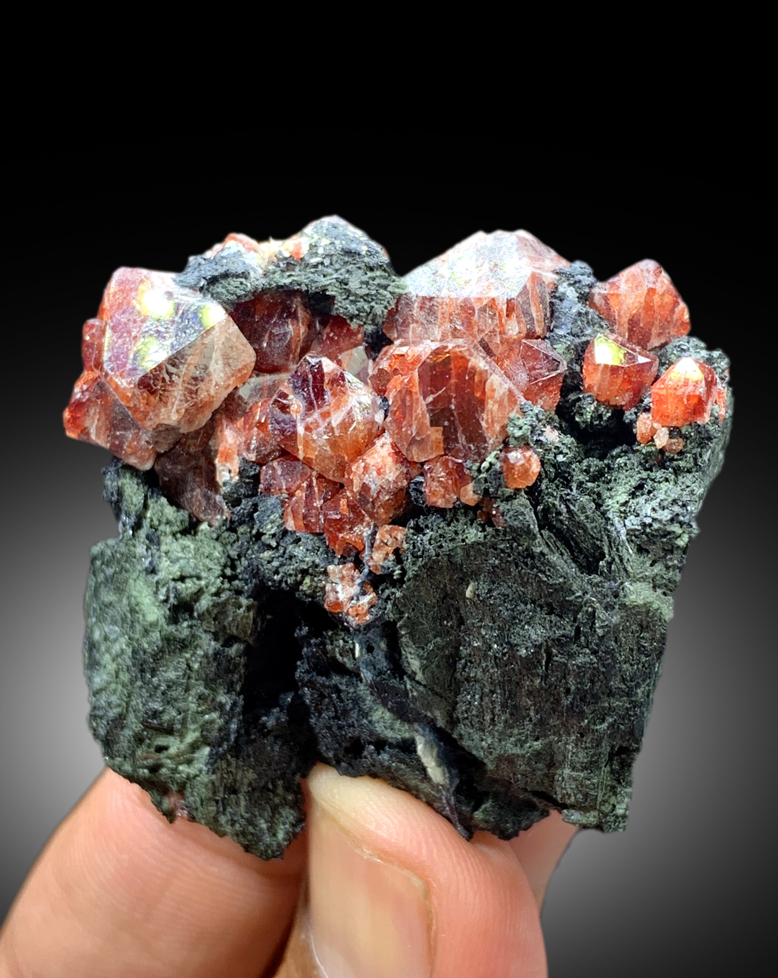 Natural Red Color Zircon Crystals on Matrix from Skardu Pakistan - 62 gram