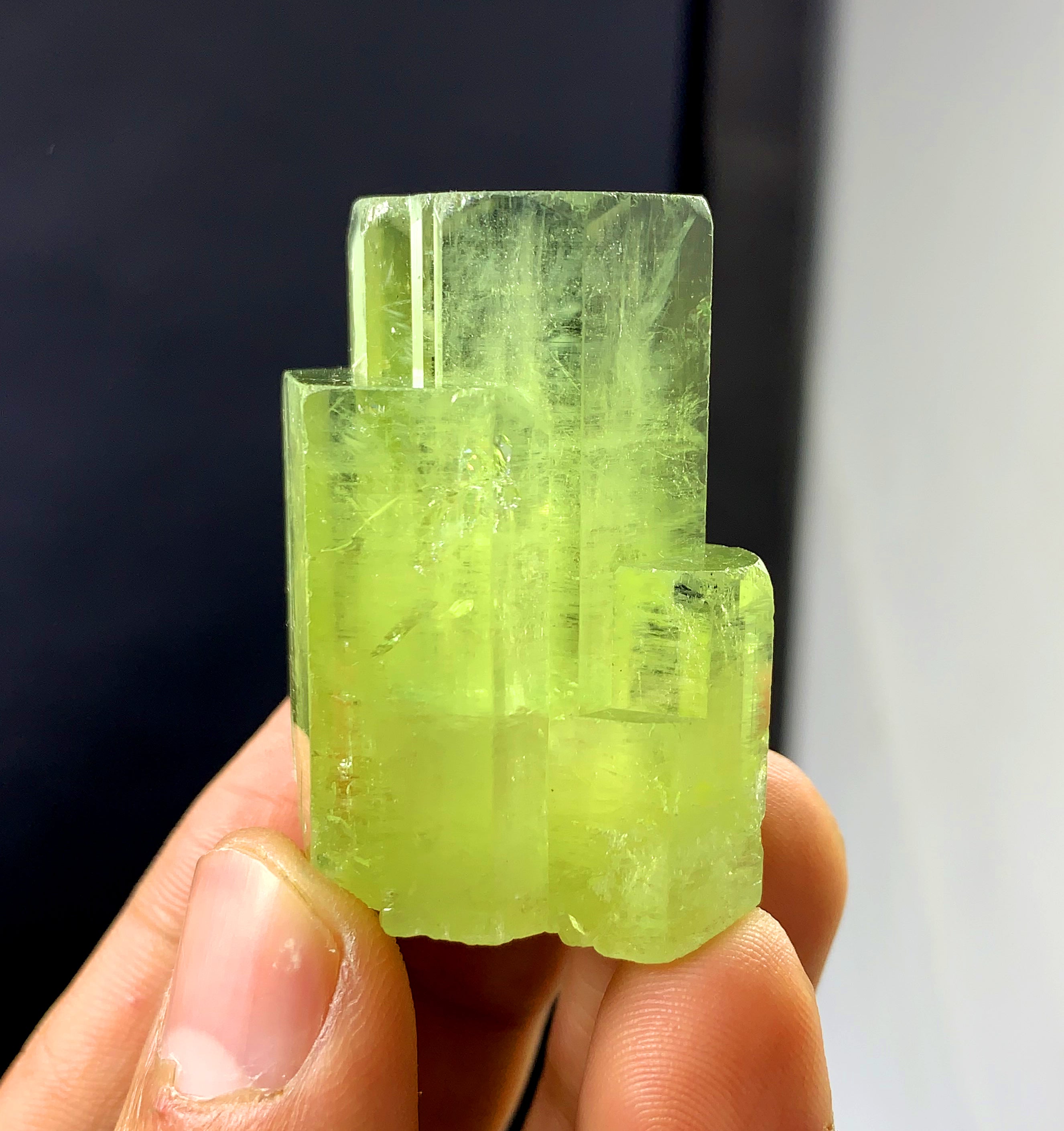 Natural Yellow Color Heliodor var Beryl Crystal from Pakistan - 51 gram