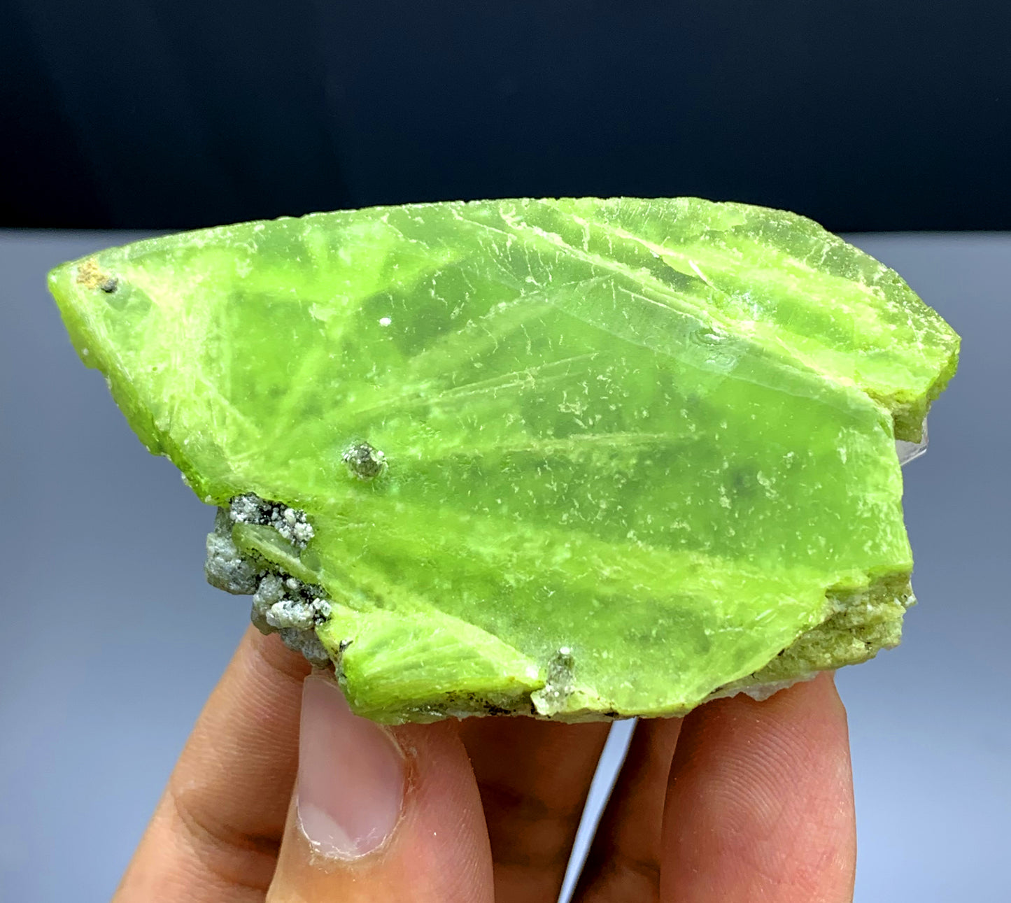 Green Sphene Titanite on Calcite from Skardu Pakistan - 68 gram