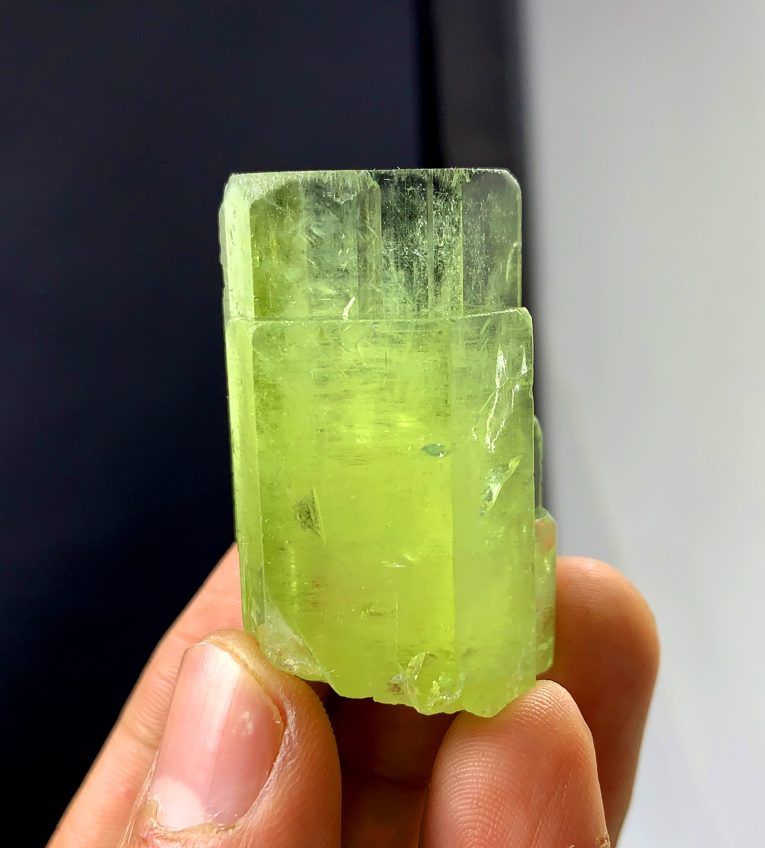 Natural Yellow Color Heliodor var Beryl Crystal from Pakistan - 51 gram