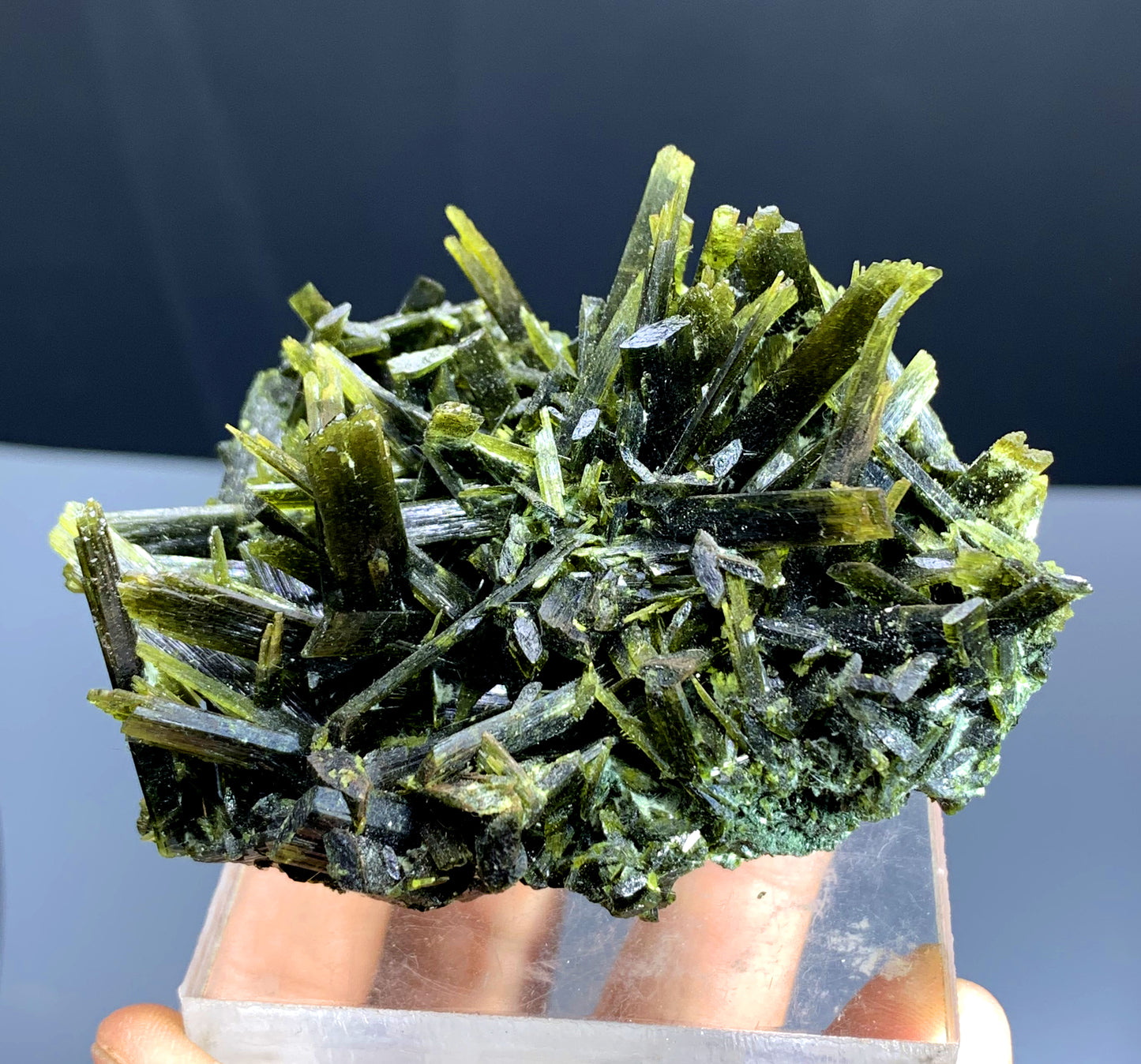 Lush Green Epidote Cluster from Pakistan - 124 gram