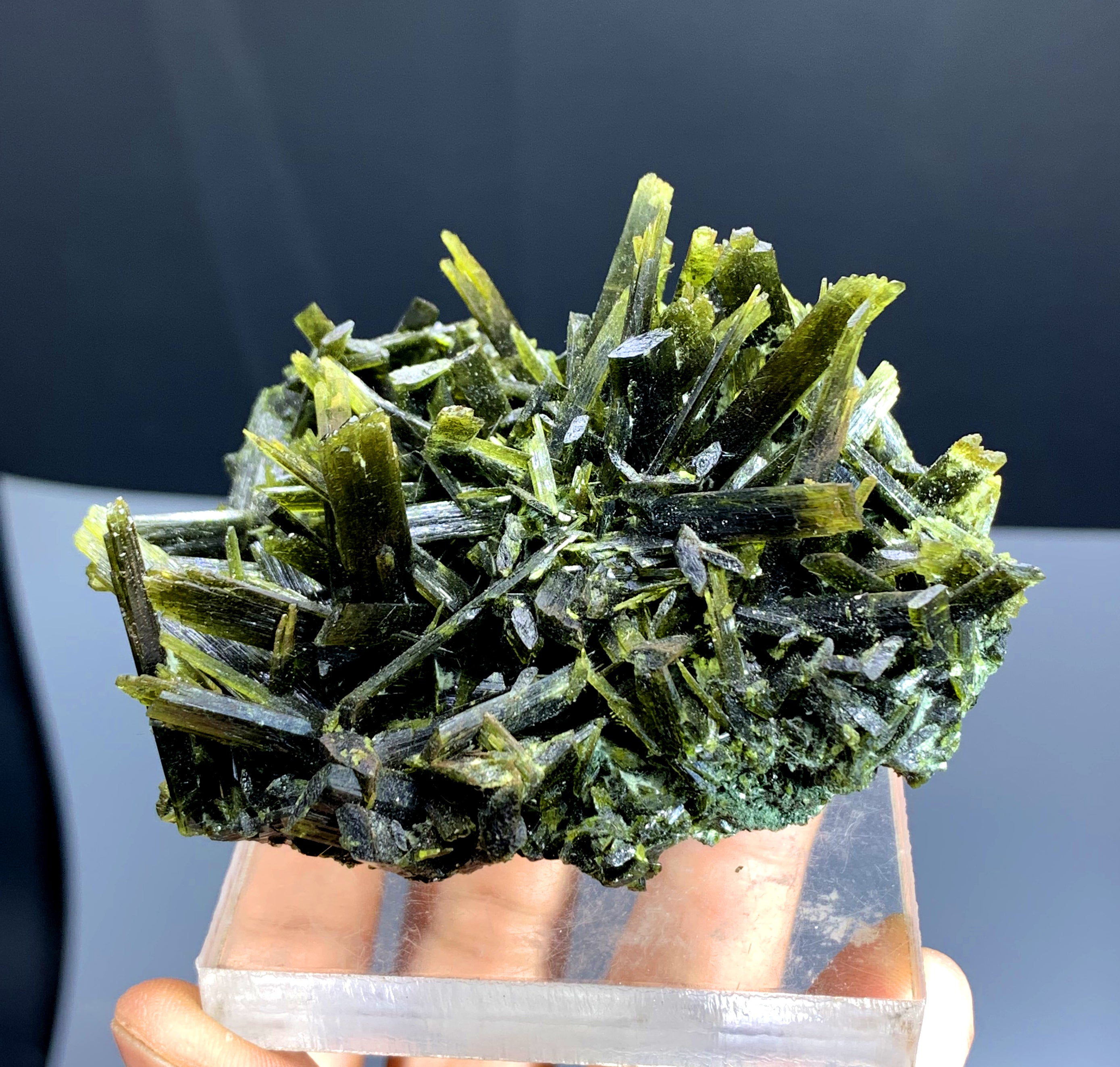 Lush Green Epidote Cluster from Pakistan - 124 gram