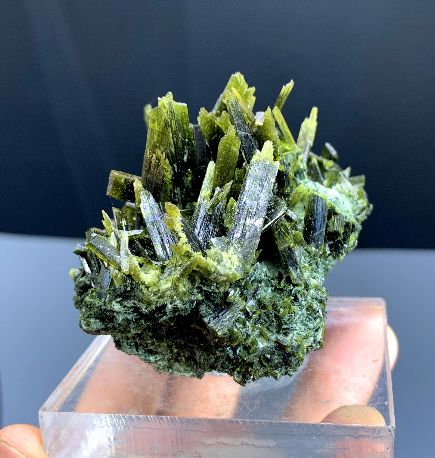 Lush Green Epidote Cluster from Pakistan - 124 gram