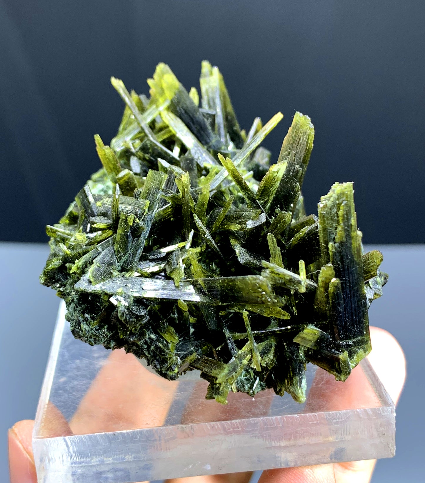 Lush Green Epidote Cluster from Pakistan - 124 gram