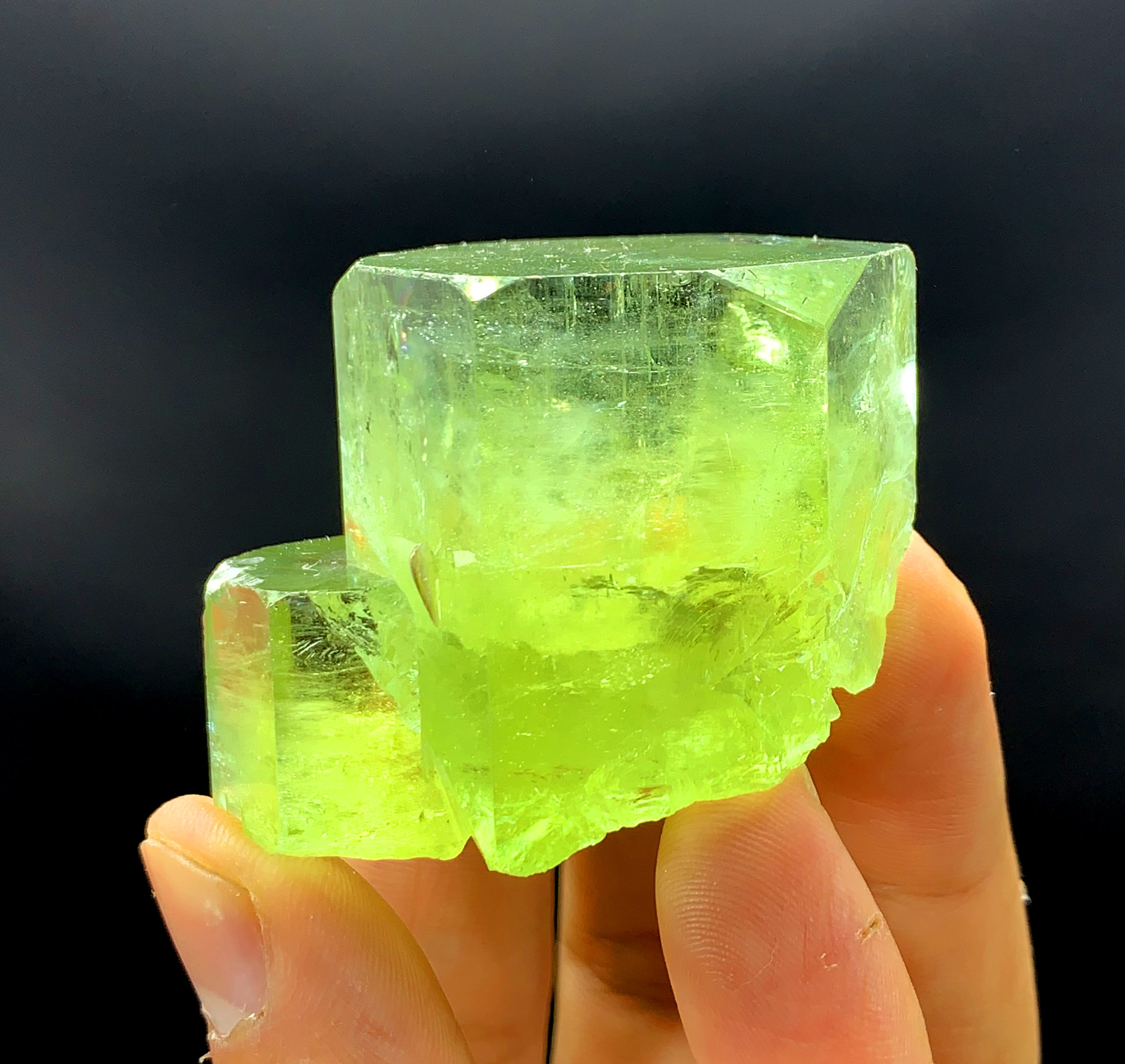 Natural Yellow Color Heliodor var Beryl Crystal from Pakistan - 85 gram