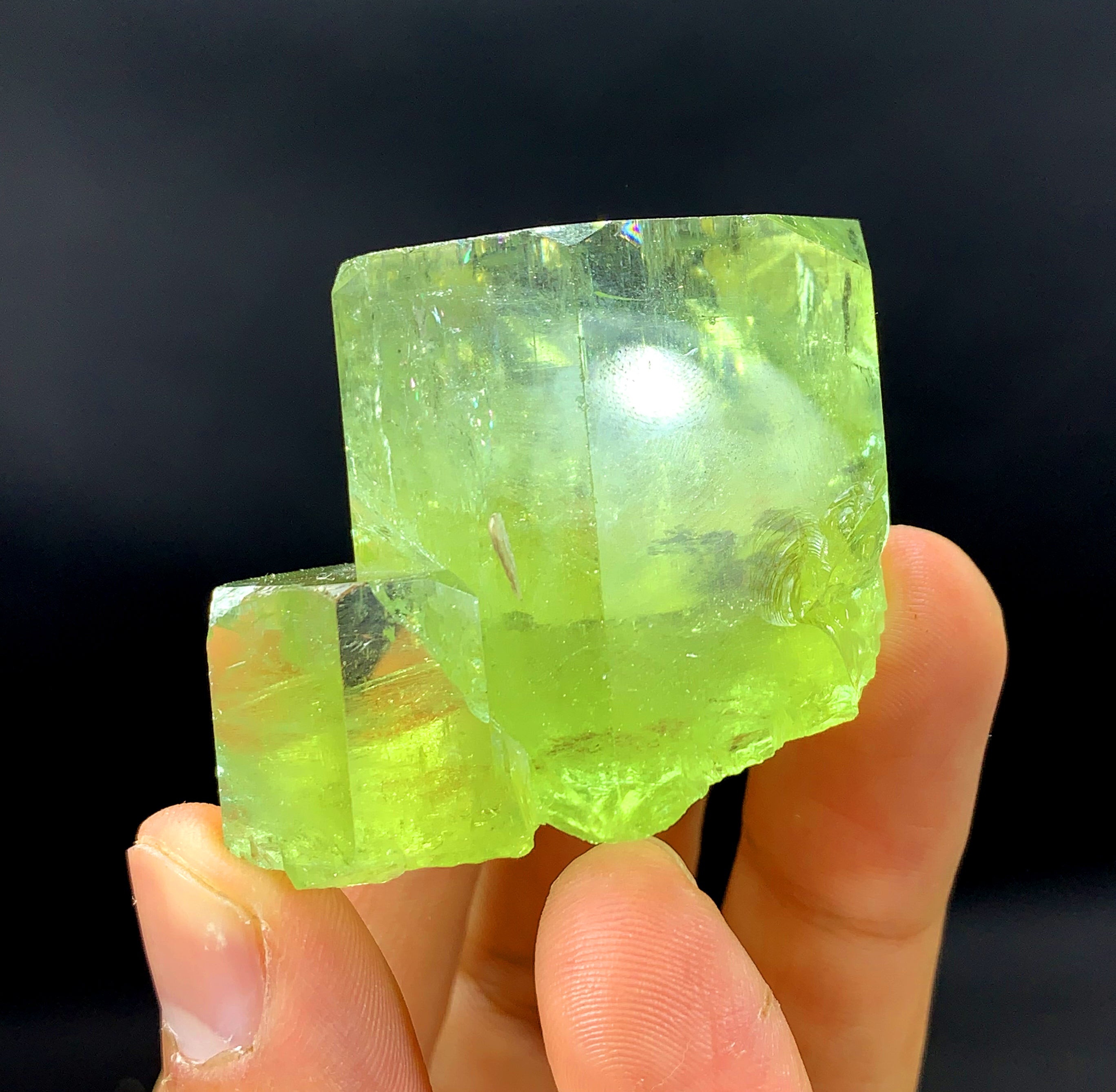 Natural Yellow Color Heliodor var Beryl Crystal from Pakistan - 85 gram