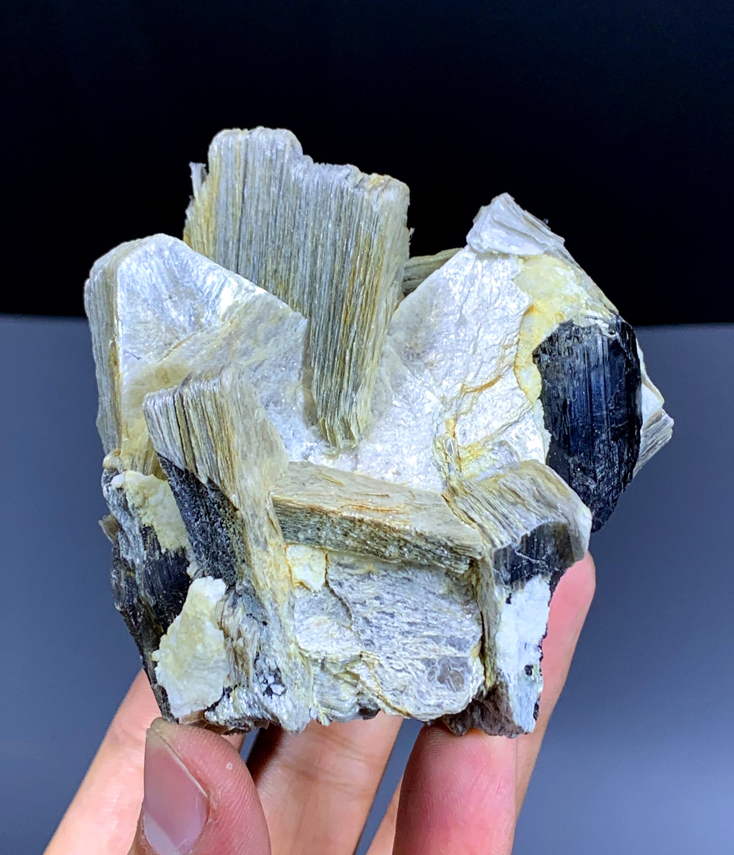 Red Spessartine Garnet Crystals Perched on Star Mica from Pakistan - 330 gram