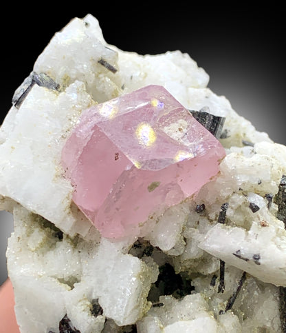 Natural Pink Color Apatite with Black Tourmalines and Feldspar from Skardu Pakistan - 92 gram