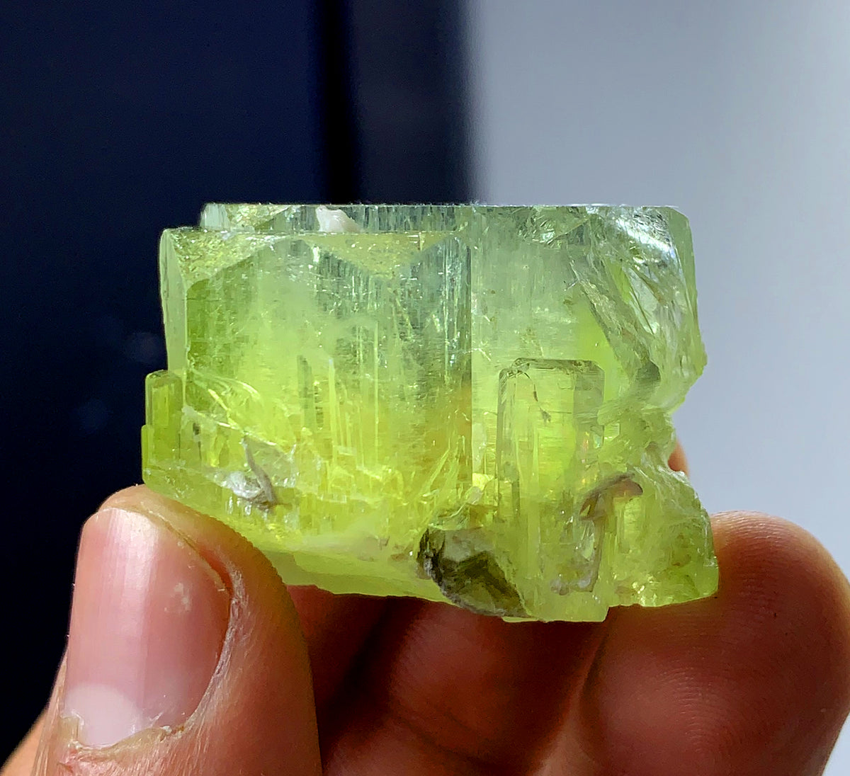 Natural Yellow Color Heliodor var Beryl Crystal from Pakistan - 40 gram