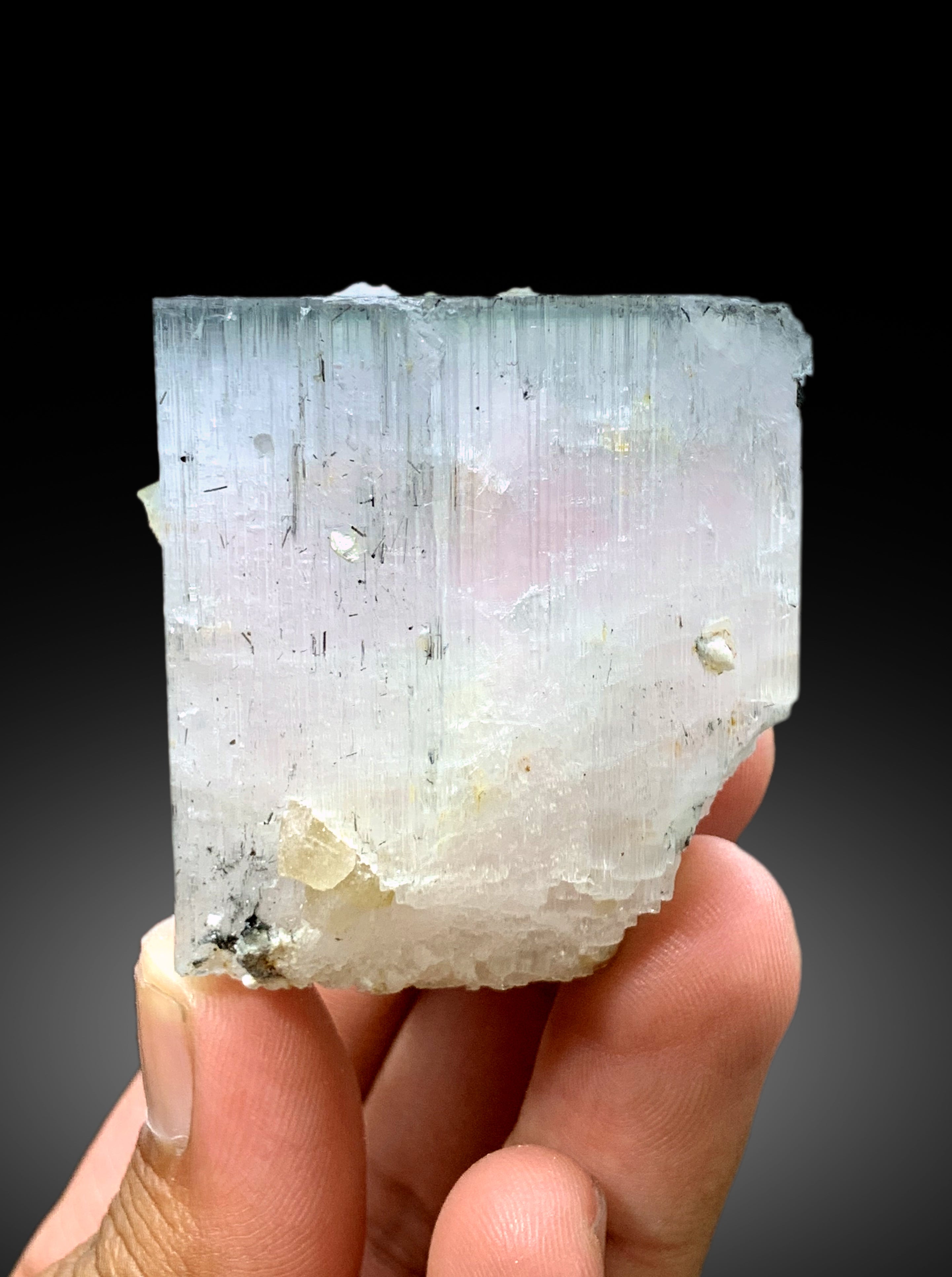 Natural AquaMorganite with Apatite, Bicolor Beryl, Aqua var Morganite Specimen, Fine Mineral - 146 gram