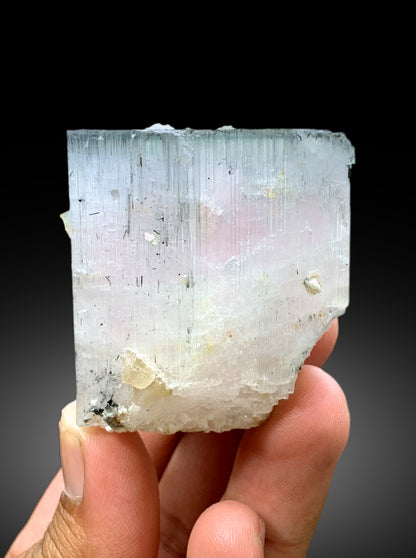 Natural AquaMorganite with Apatite, Bicolor Beryl, Aqua var Morganite Specimen, Fine Mineral - 146 gram