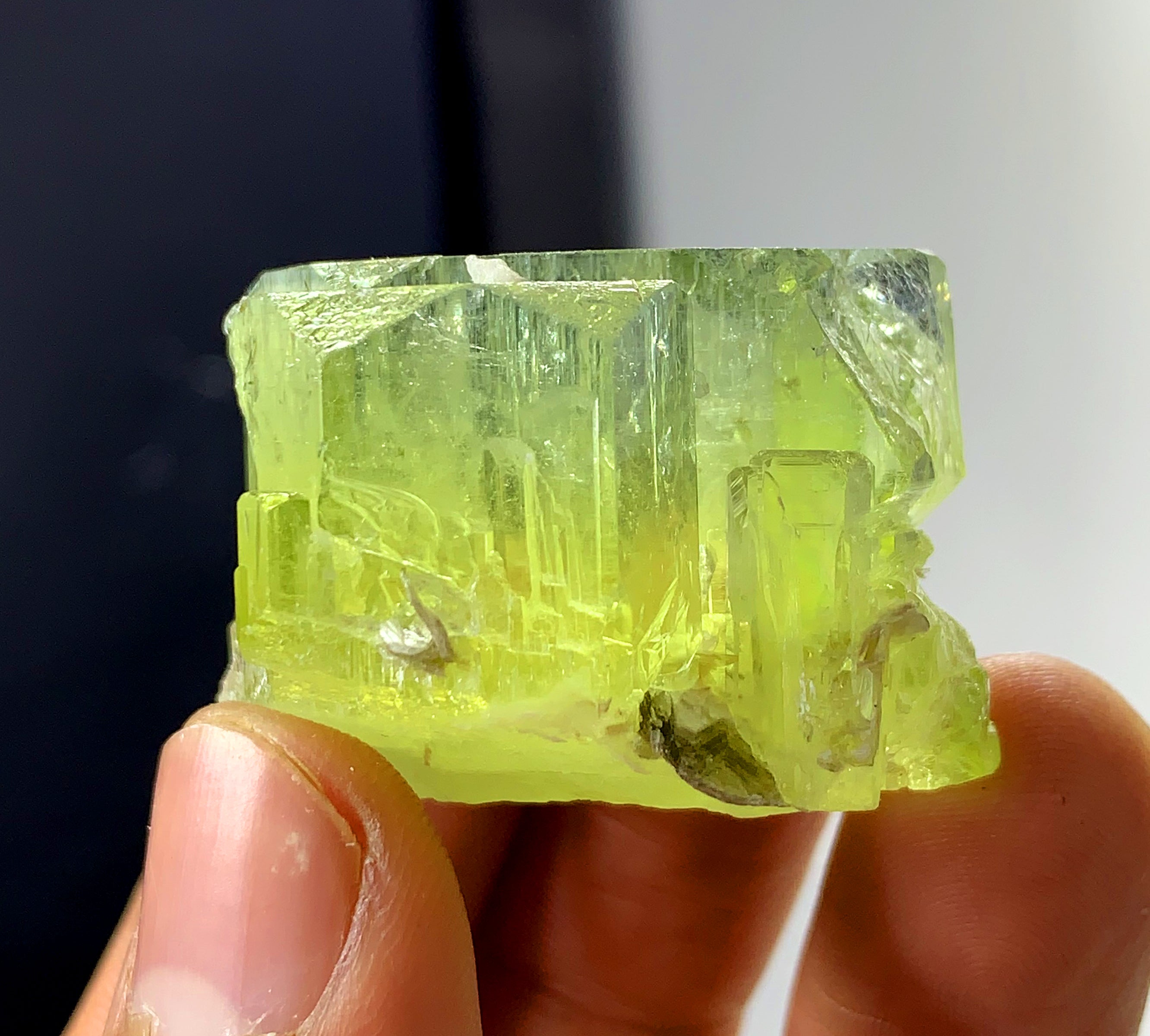 Natural Yellow Color Heliodor var Beryl Crystal from Pakistan - 40 gram