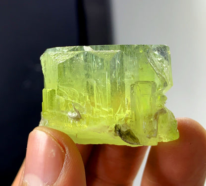 Natural Yellow Color Heliodor var Beryl Crystal from Pakistan - 40 gram