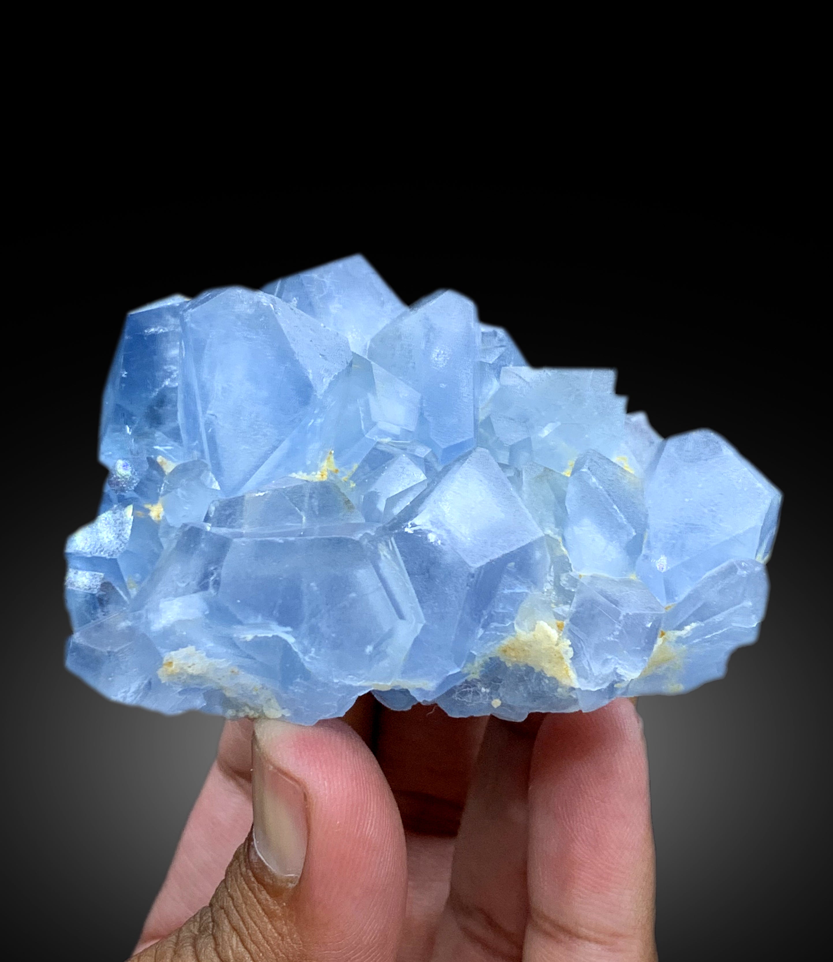 Natural Blue Color Celestine Crystals, Celestine Specimen, Fine Mineral, Celestine from Baghdis, Mine Afghanistan - 293 gram