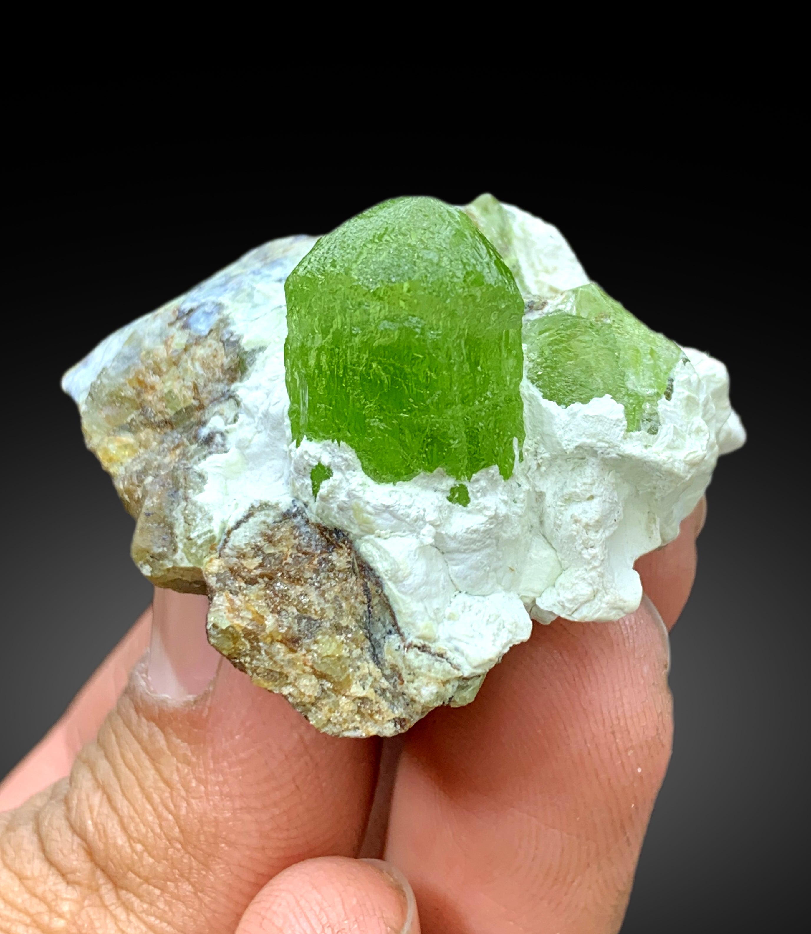 Lush Green Peridot on Matrix from Supat valley Pakistan - 55 gram