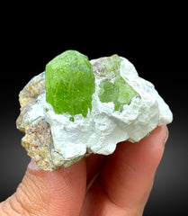 Lush Green Peridot on Matrix from Supat valley Pakistan - 55 gram