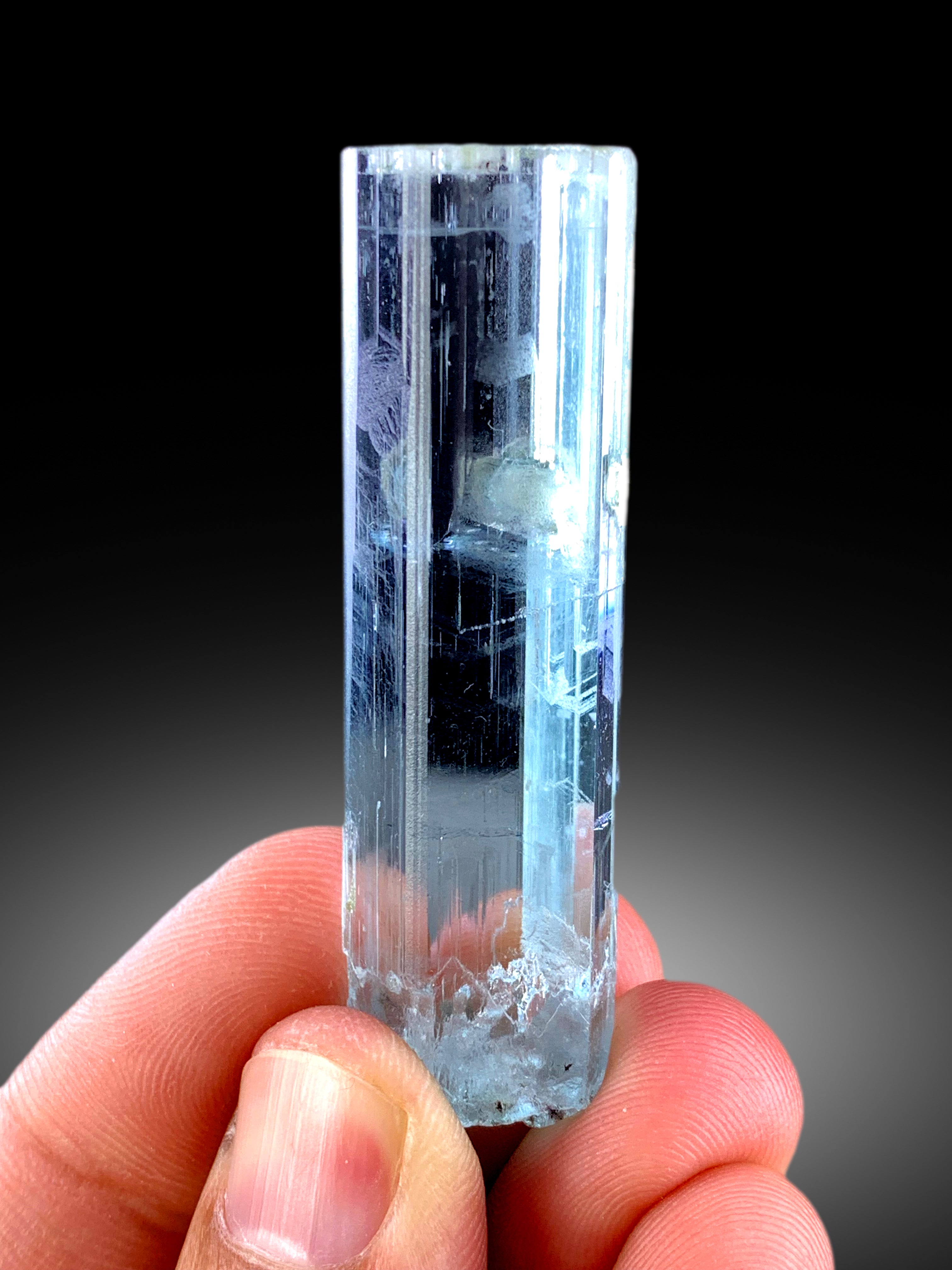 Transparent Sky Blue Color Aquamarine Crystal with Mica, Shigar Aquamarine, Raw Mineral, Aquamarine Specimen, Aquamarne from Pakistan - 29 g