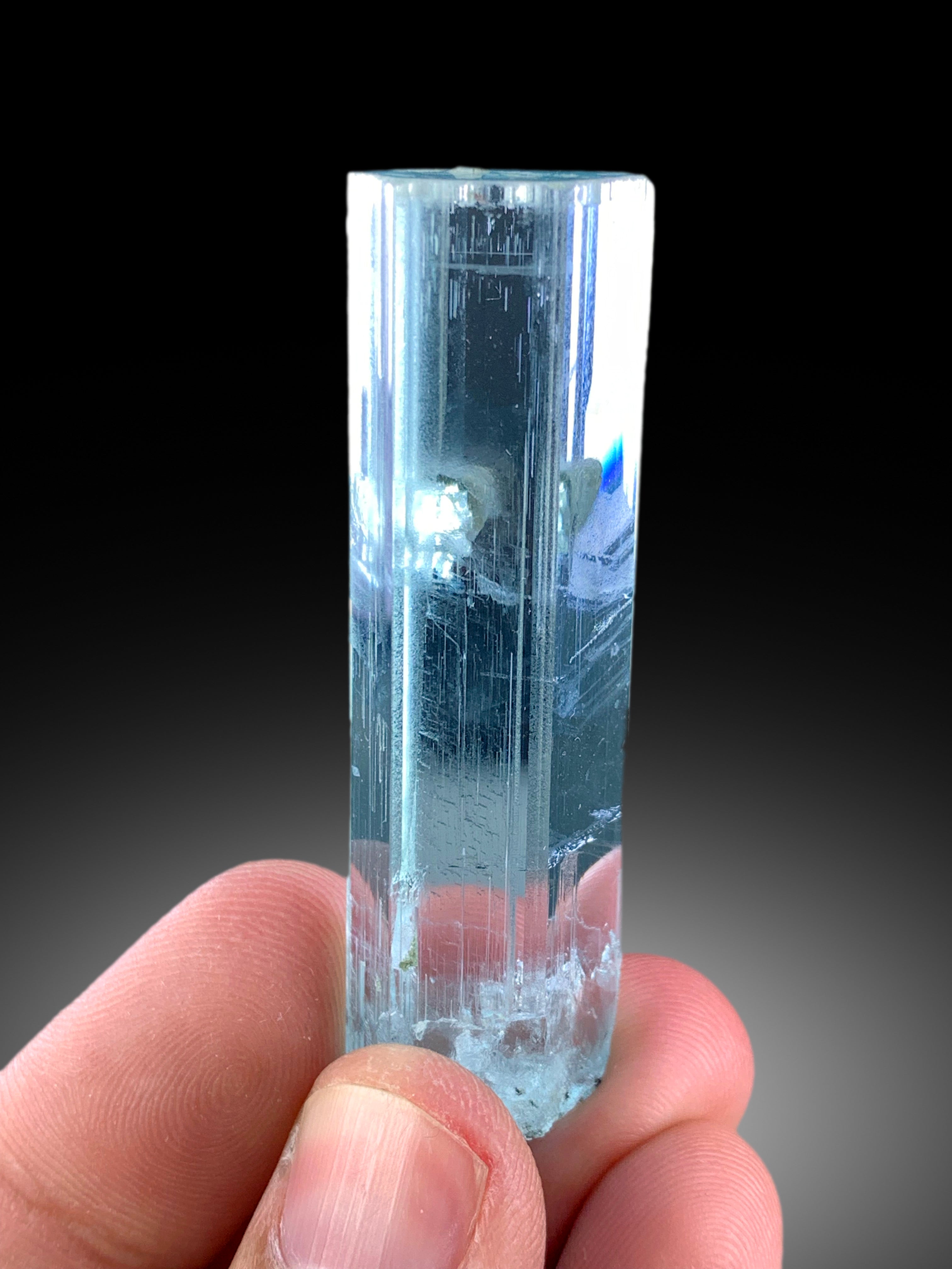 Transparent Sky Blue Color Aquamarine Crystal with Mica, Shigar Aquamarine, Raw Mineral, Aquamarine Specimen, Aquamarne from Pakistan - 29 g