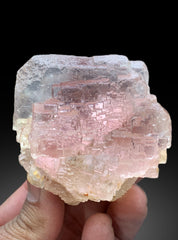 Step Wise Unique Shape Pink Fluorite Crystal from Pakistan - 428 gram