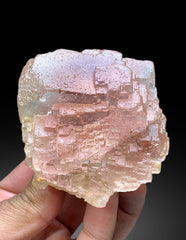 Step Wise Unique Shape Pink Fluorite Crystal from Pakistan - 428 gram