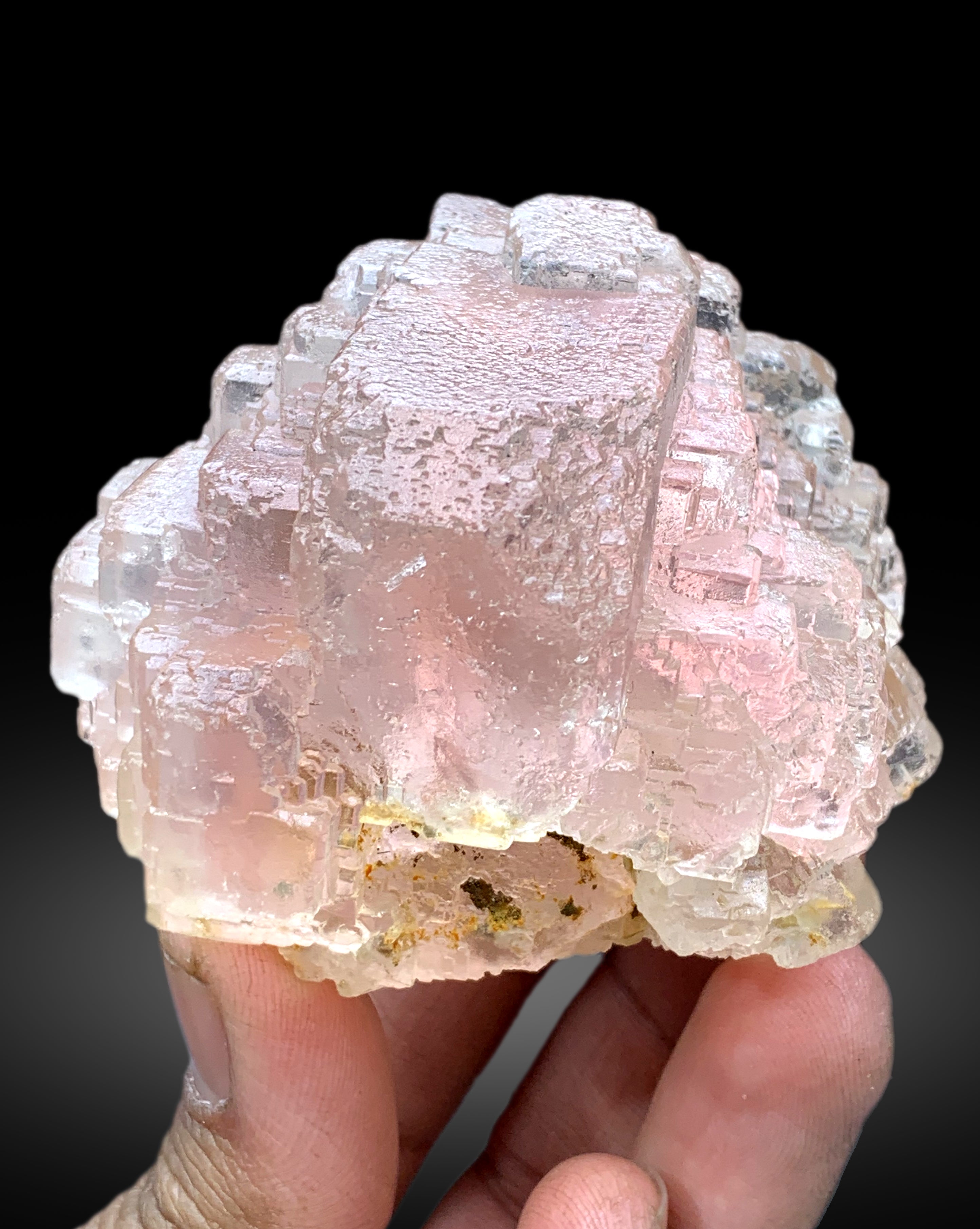 Step Wise Unique Shape Pink Fluorite Crystal from Pakistan - 428 gram