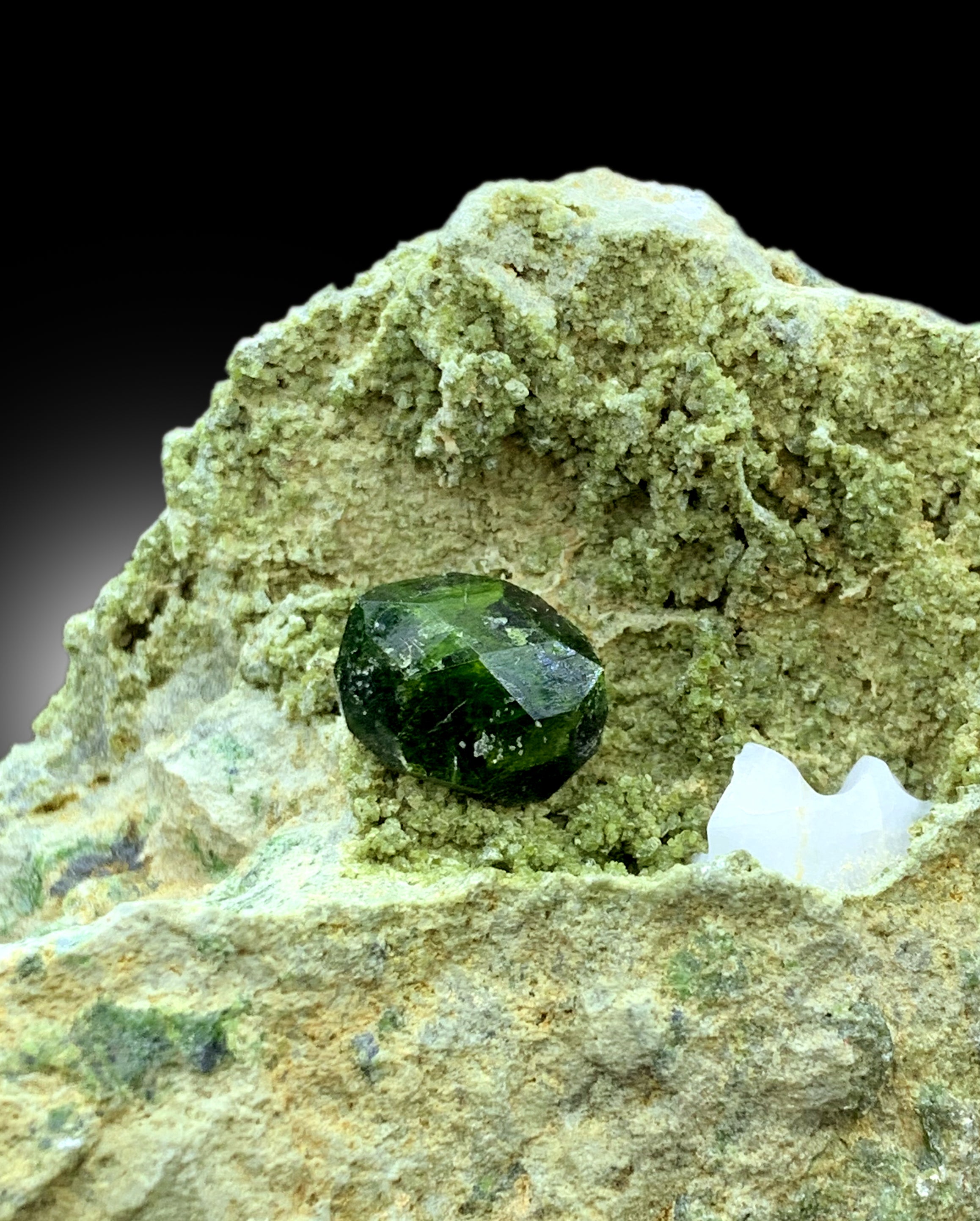 Lush Green Demantoid Garnet Crystal on Matrix, Garnet Specimen, Fine Mineral, Demantoid Garnet Stone - 297 gram