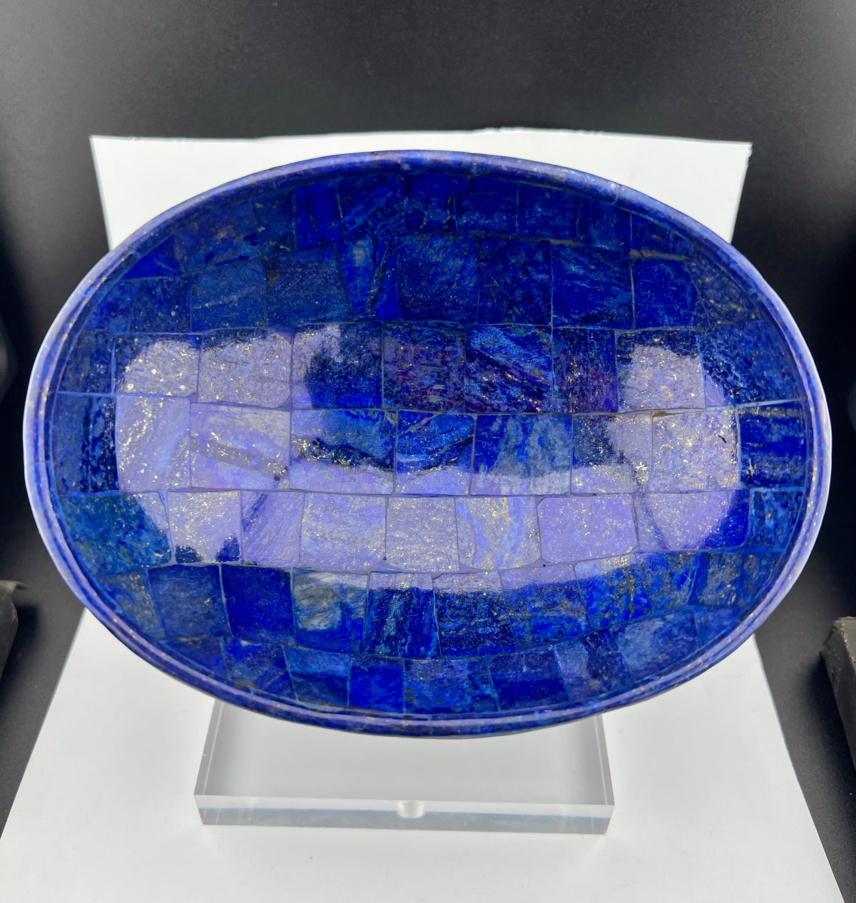 Polished Lapis Lazuli Oval Bowl – 412g, 154x113mm