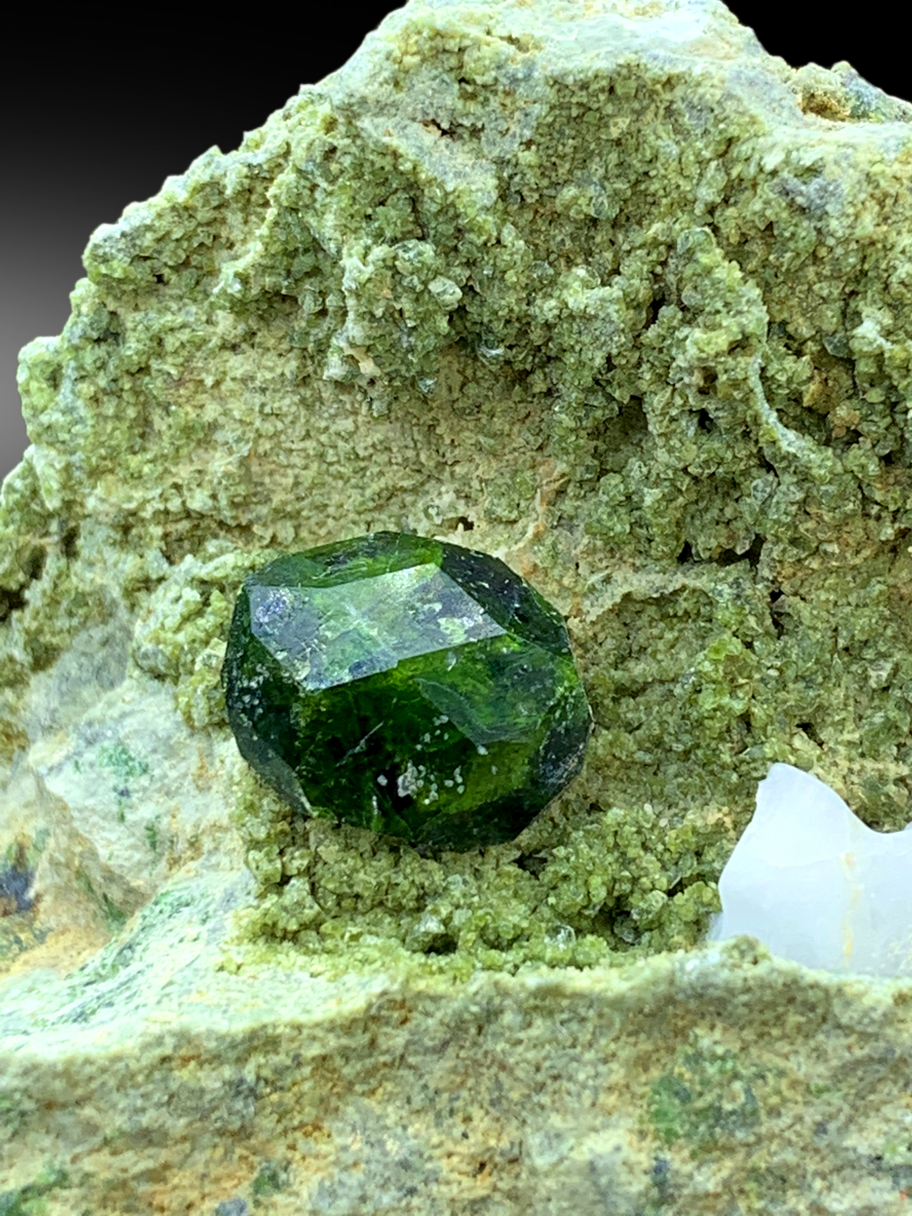 Lush Green Demantoid Garnet Crystal on Matrix, Garnet Specimen, Fine Mineral, Demantoid Garnet Stone - 297 gram